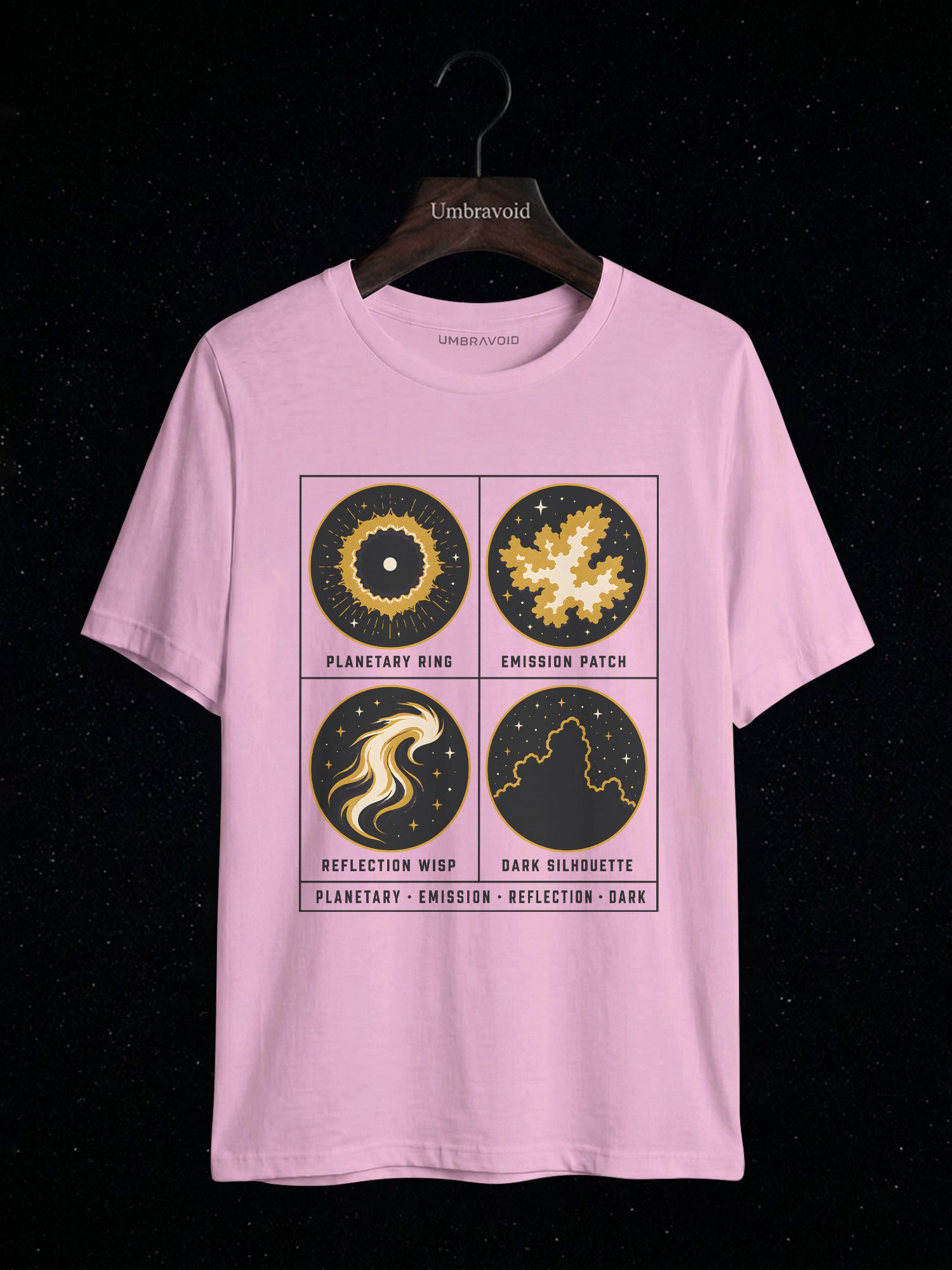 Nebula Types Field Guide astronomy t-shirt | Umbra Void