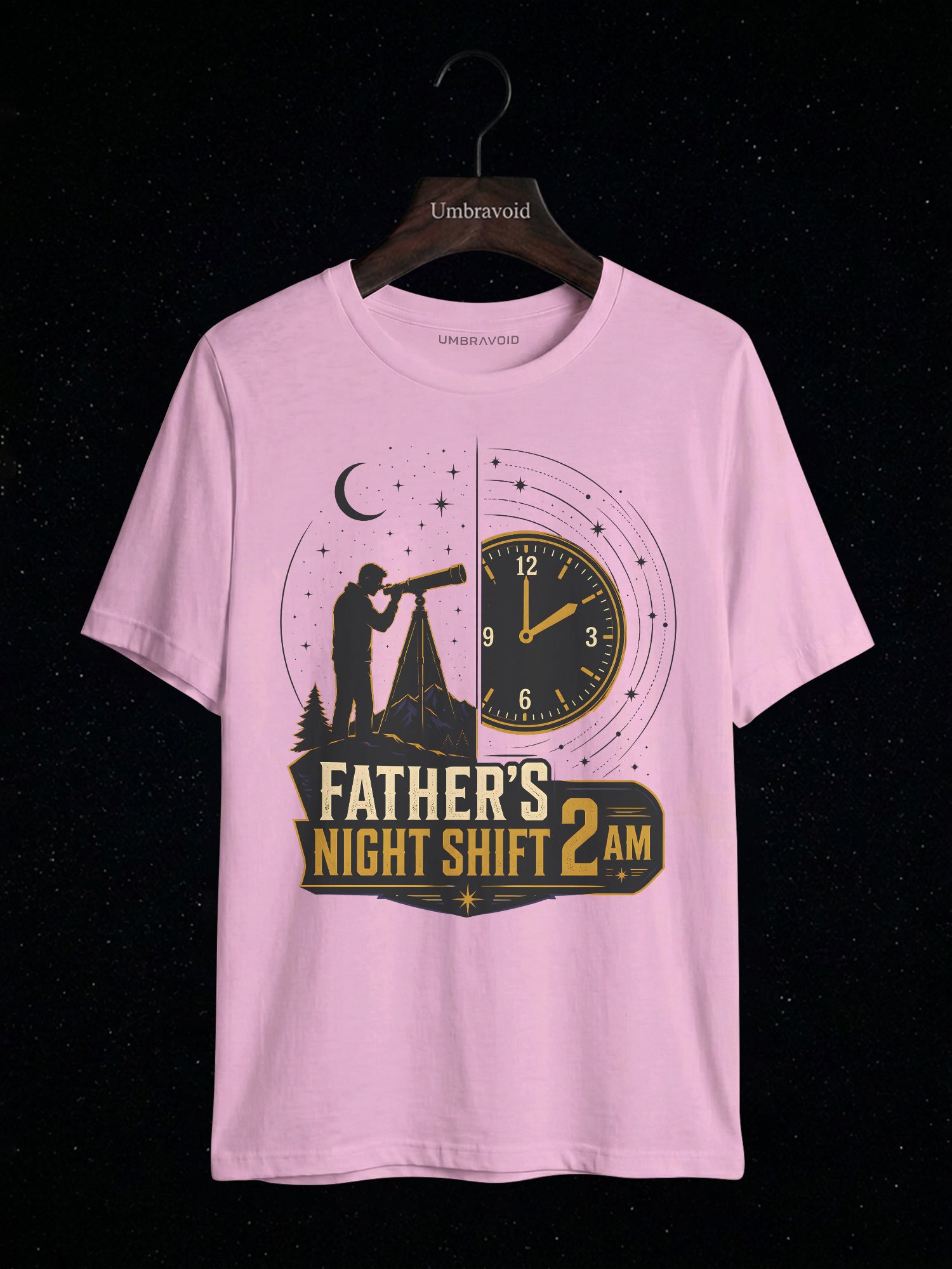 Father's Night Shift 2AM astronomy t-shirt | Umbra Void