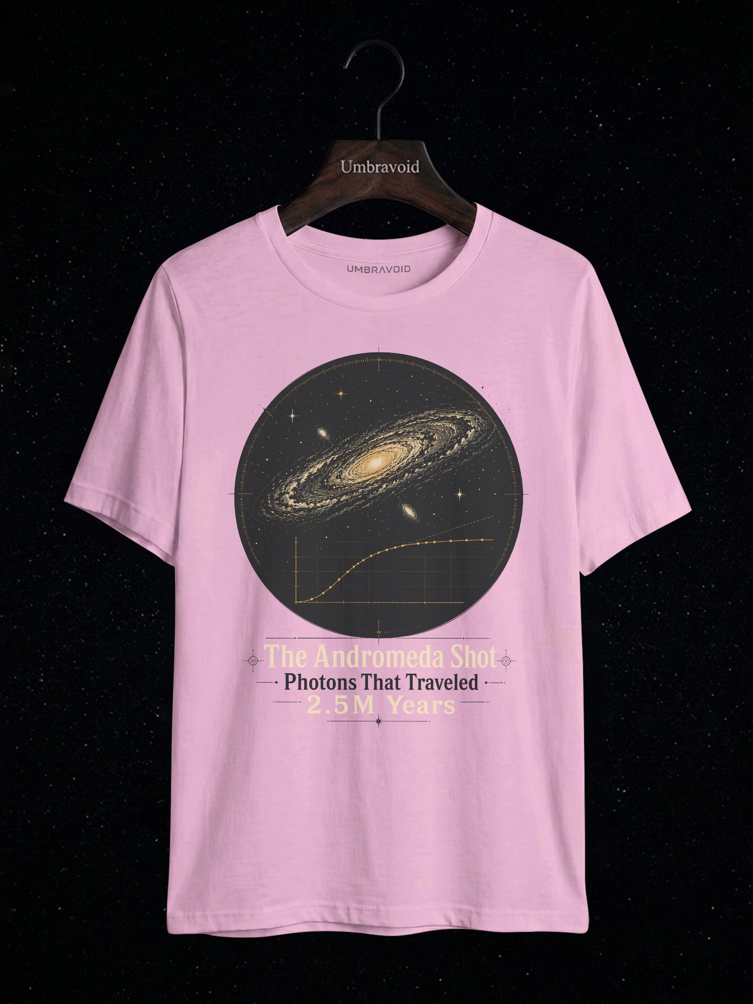 The Andromeda Shot astronomy t-shirt | Umbra Void