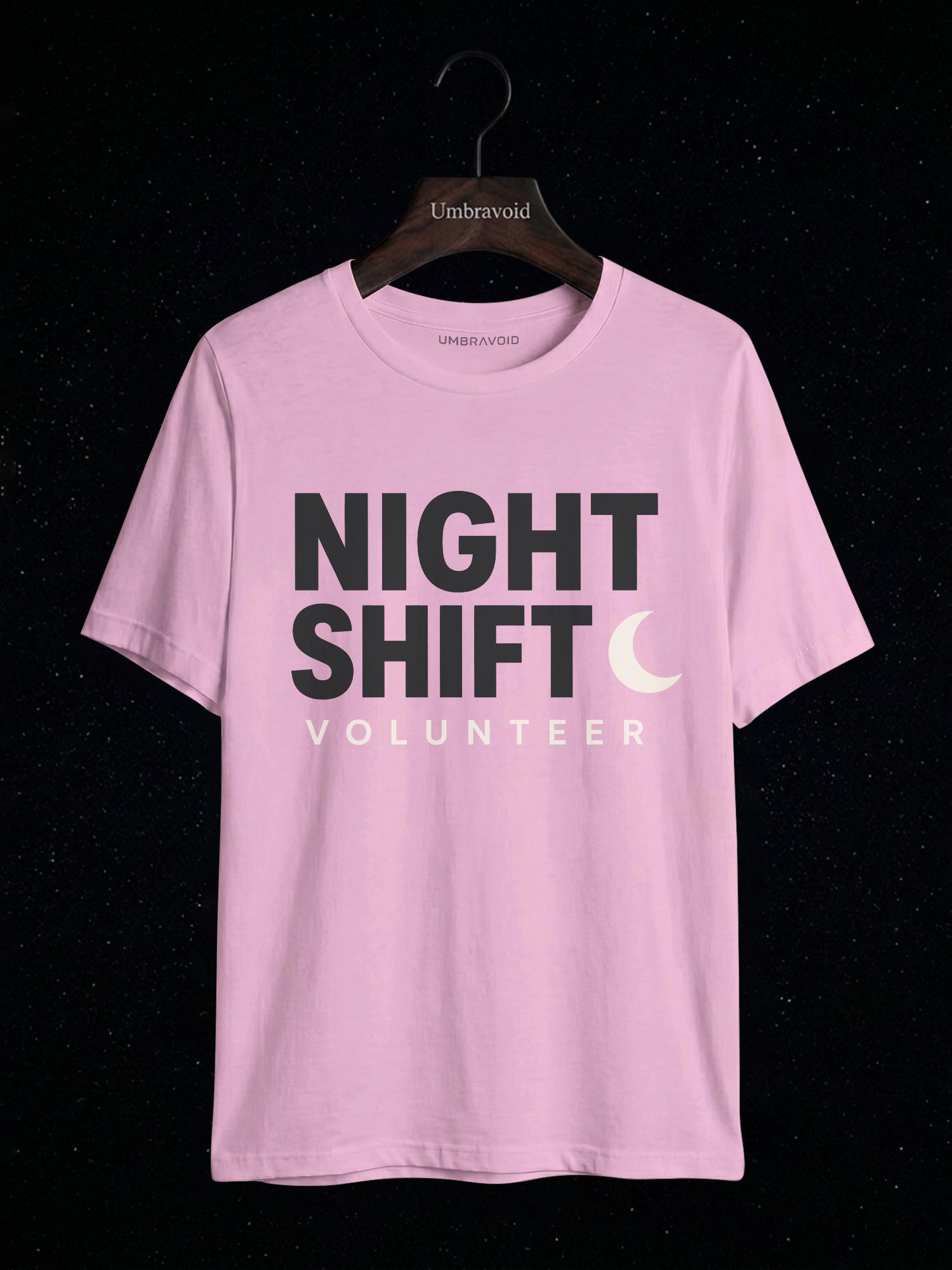 Night Shift Volunteer astronomy t-shirt | Umbra Void