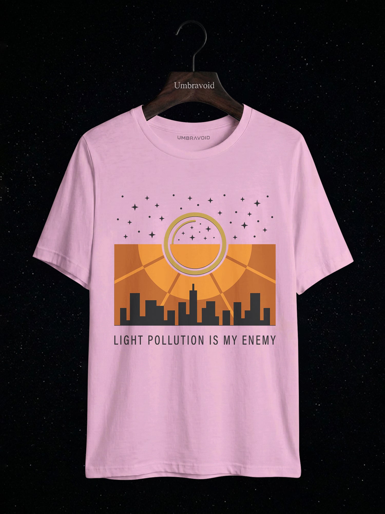 Light Pollution Is My Enemy astronomy t-shirt | Umbra Void