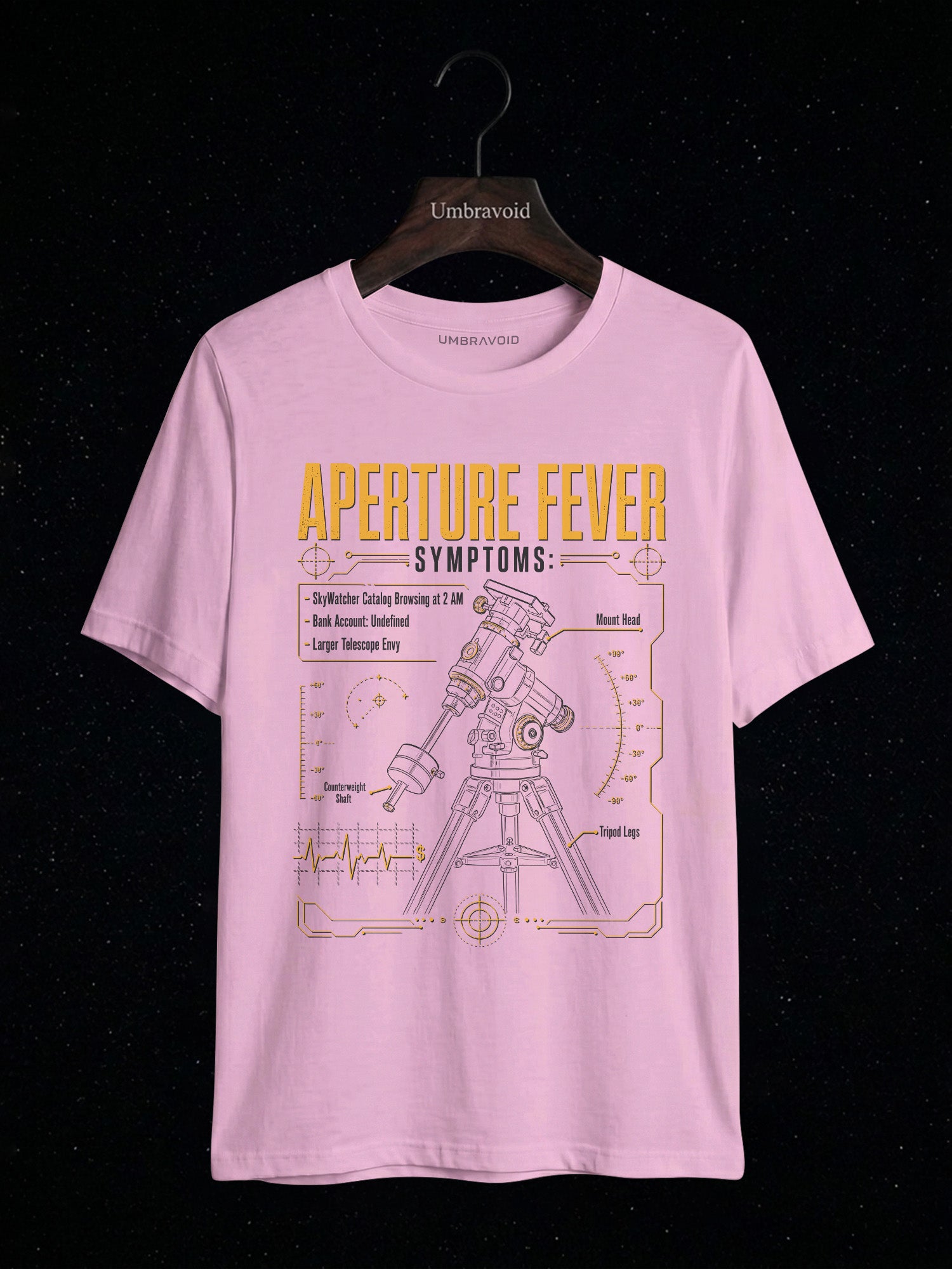 Aperture Fever Symptoms astronomy t-shirt | Umbra Void