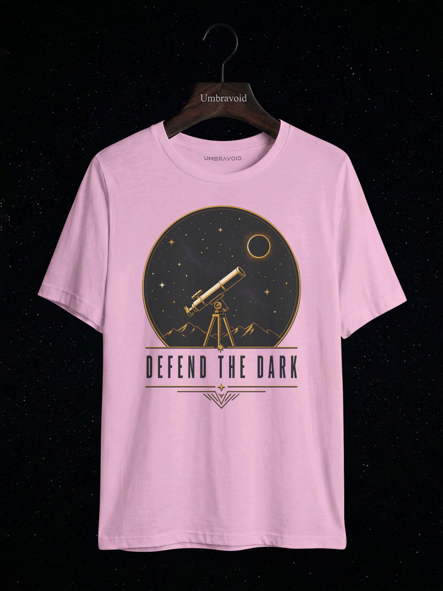 Defend The Dark Telescope astronomy t-shirt | Umbra Void