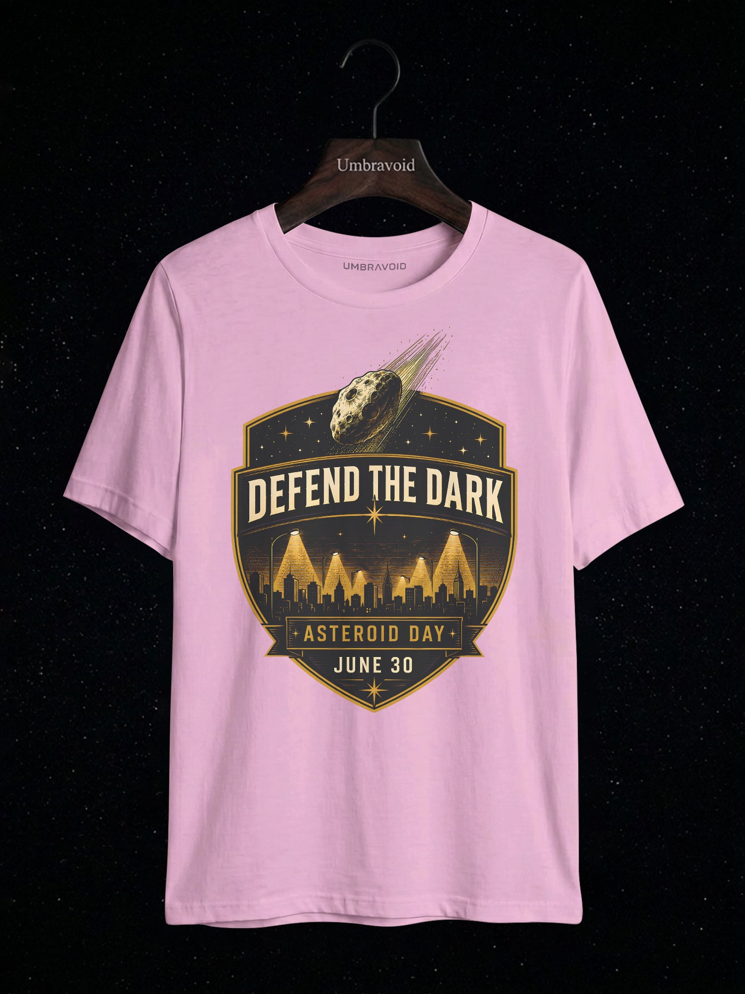 Defend The Dark Asteroid Day astronomy t-shirt | Umbra Void