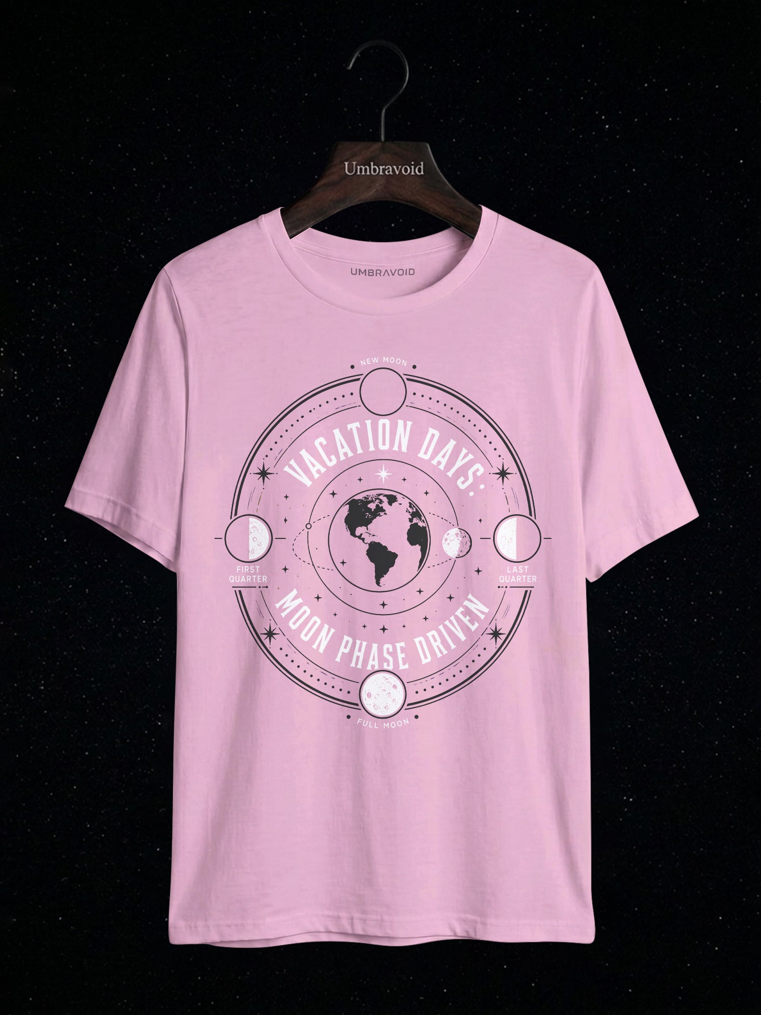 Vacation Days: Moon Phase Driven astronomy t-shirt | Umbra Void