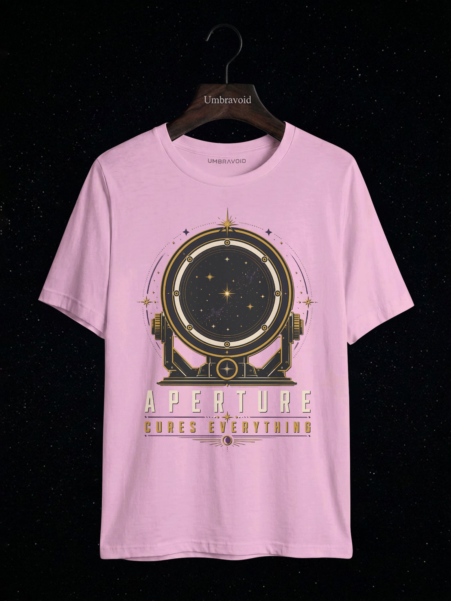 Aperture Cures Everything astronomy t-shirt | Umbra Void
