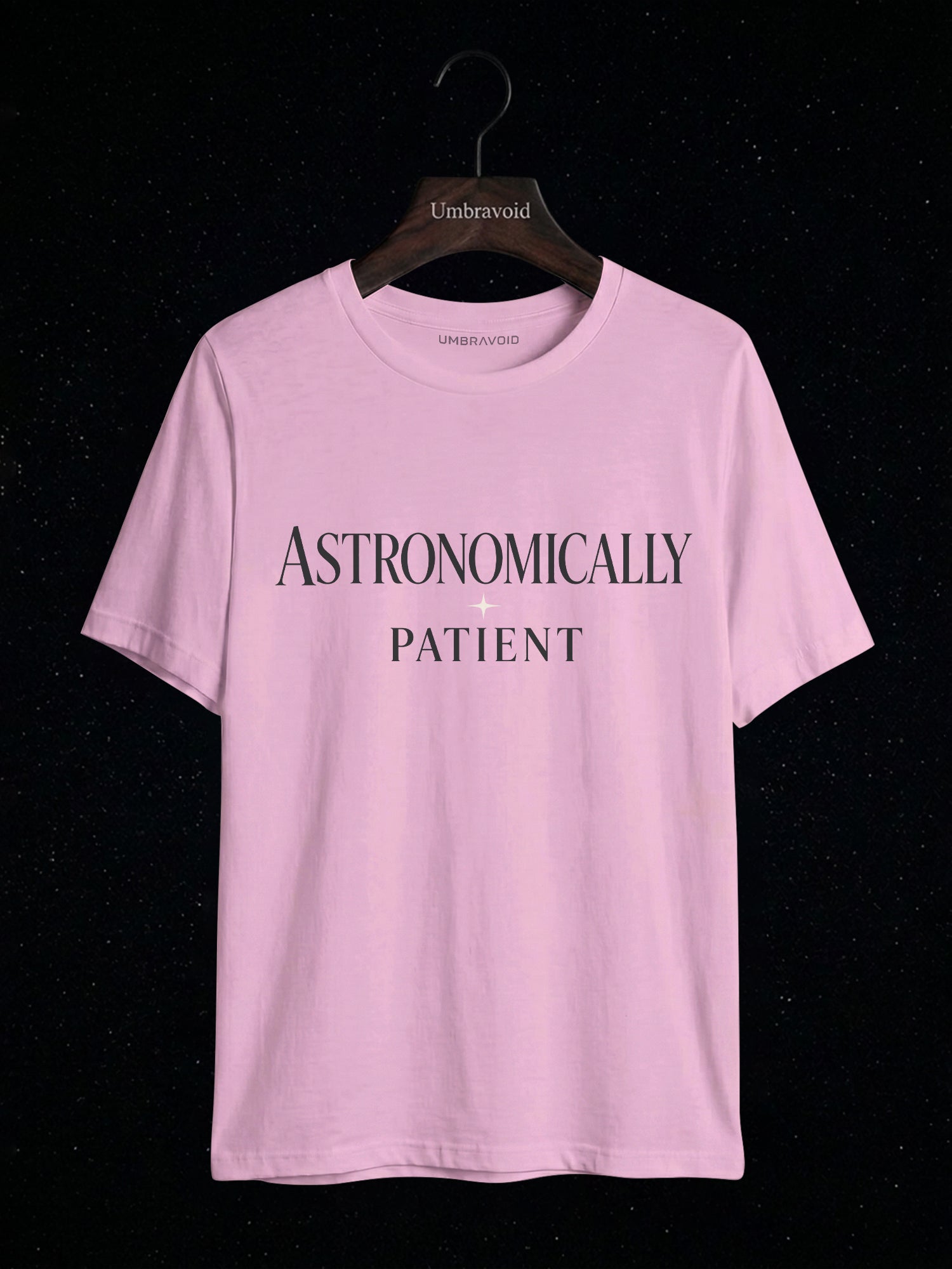 Astronomically Patient astronomy t-shirt | Umbra Void