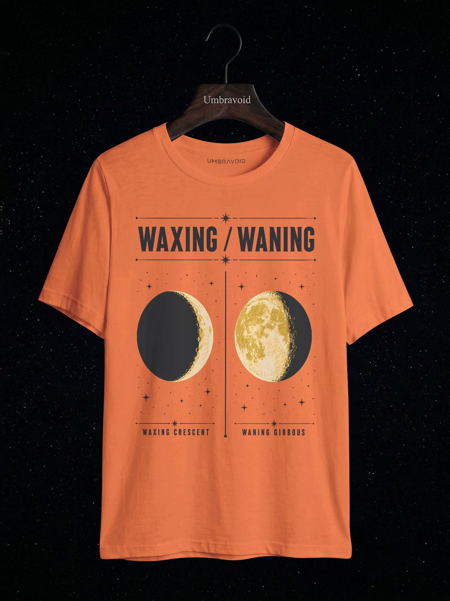 Waxing / Waning astronomy t-shirt | Umbra Void