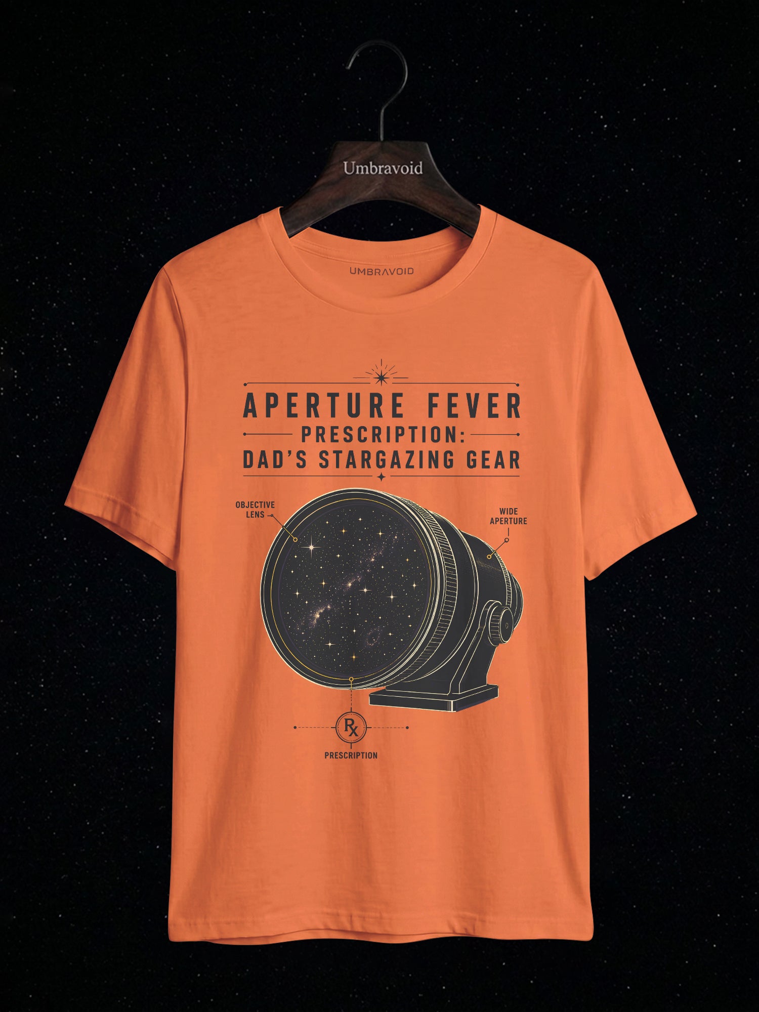 Aperture Fever Prescription astronomy t-shirt | Umbra Void