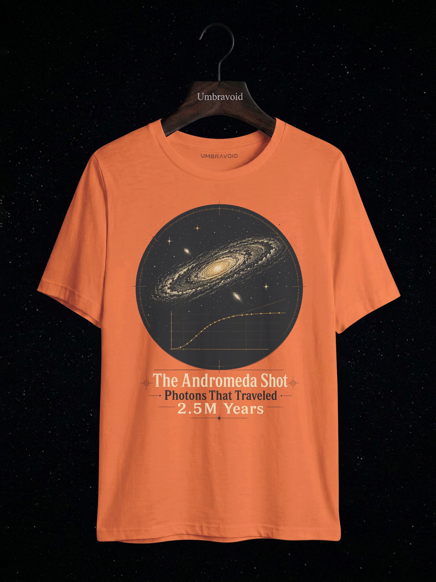 The Andromeda Shot astronomy t-shirt | Umbra Void
