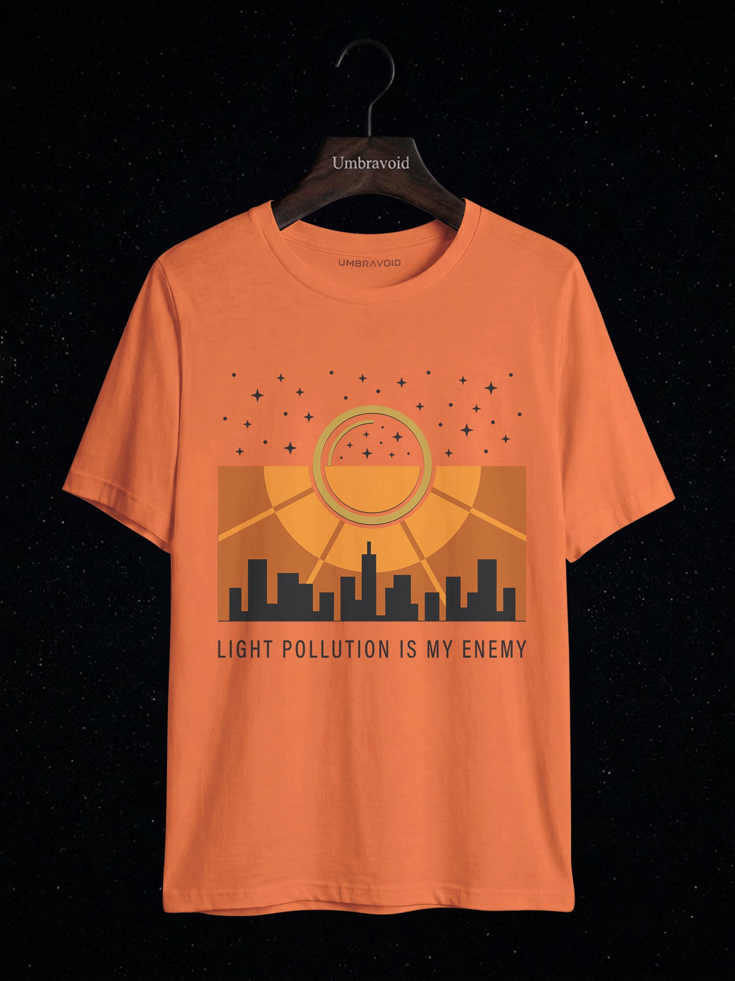 Light Pollution Is My Enemy astronomy t-shirt | Umbra Void