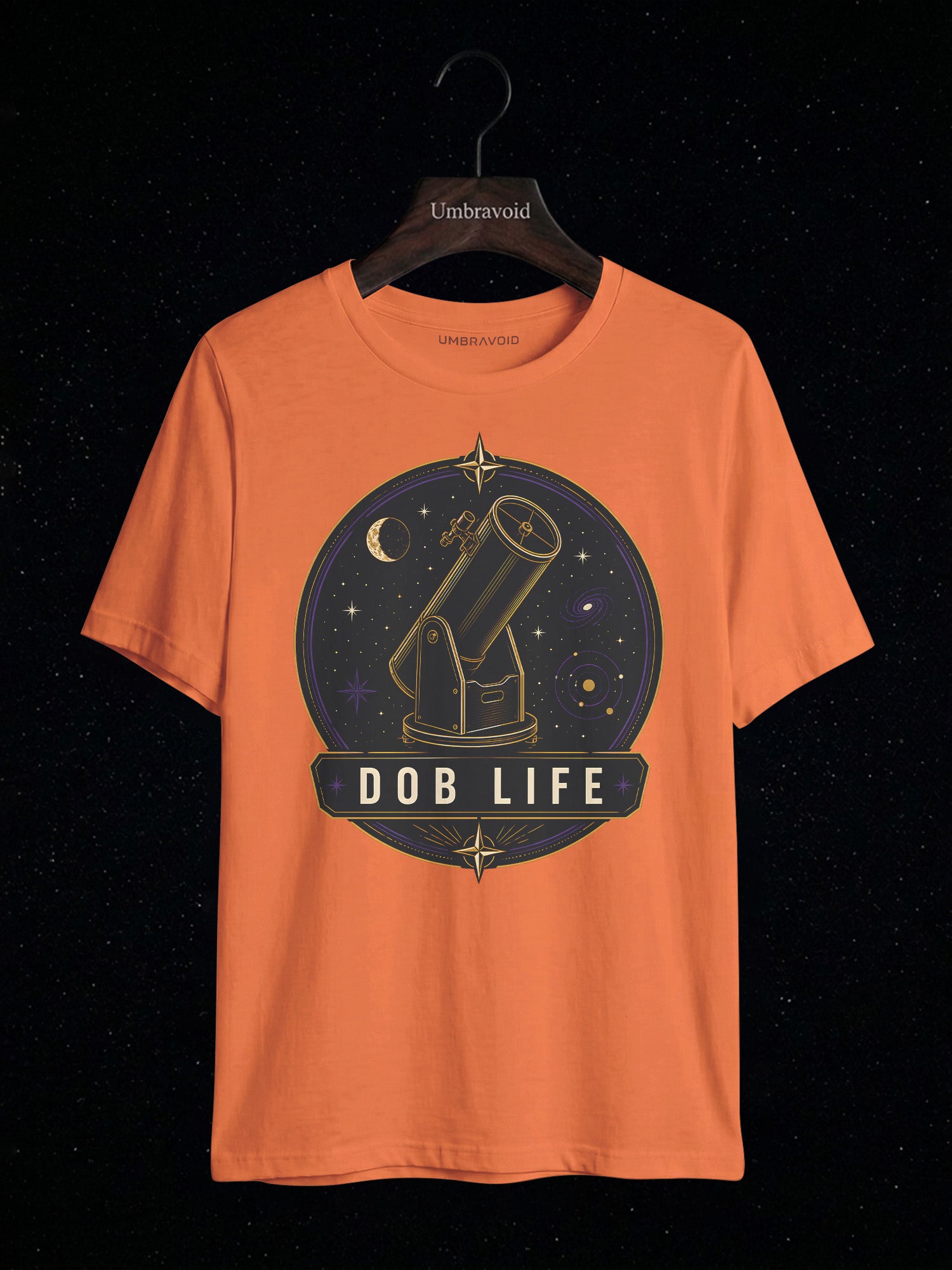 Dob Life Galaxy Edition astronomy t-shirt | Umbra Void