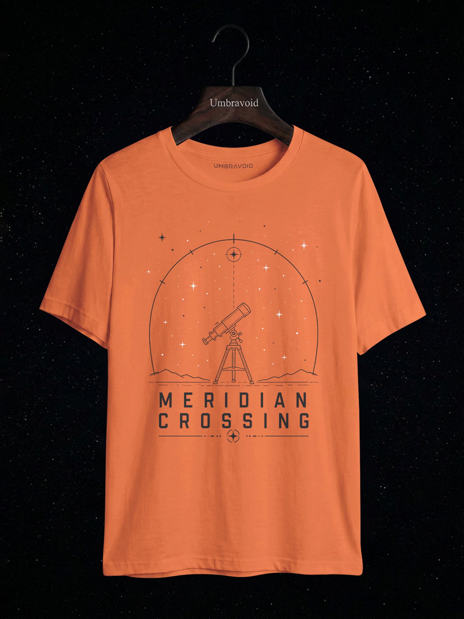 Meridian Crossing astronomy t-shirt | Umbra Void