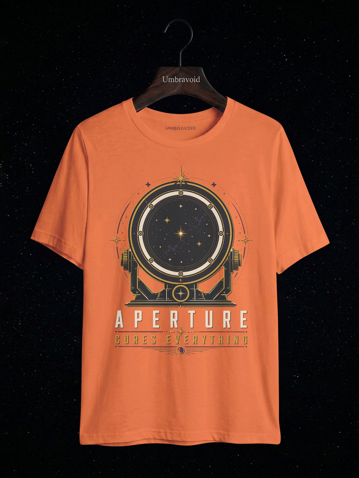 Aperture Cures Everything astronomy t-shirt | Umbra Void