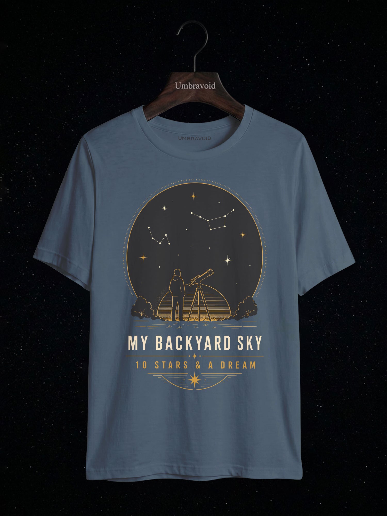My Backyard Sky: 10 Stars & A Dream astronomy t-shirt | Umbra Void