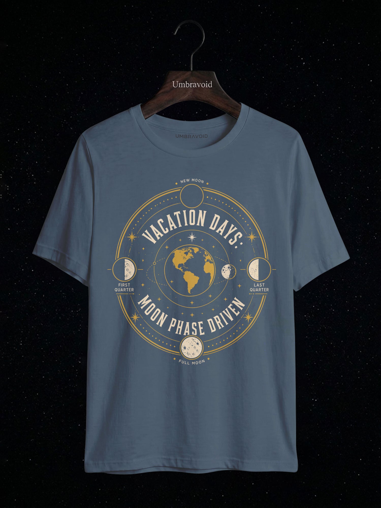 Vacation Days: Moon Phase Driven astronomy t-shirt | Umbra Void