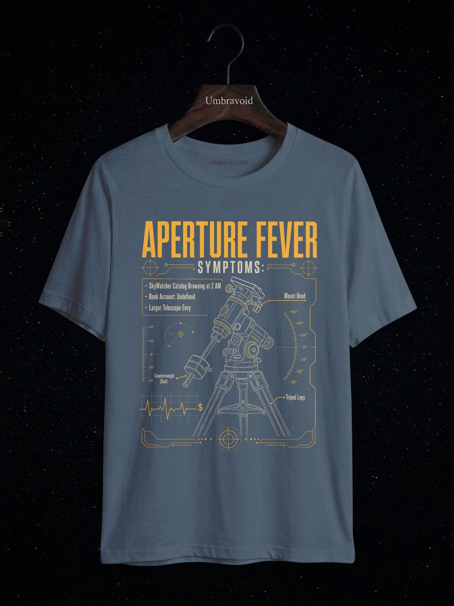 Aperture Fever Symptoms astronomy t-shirt | Umbra Void