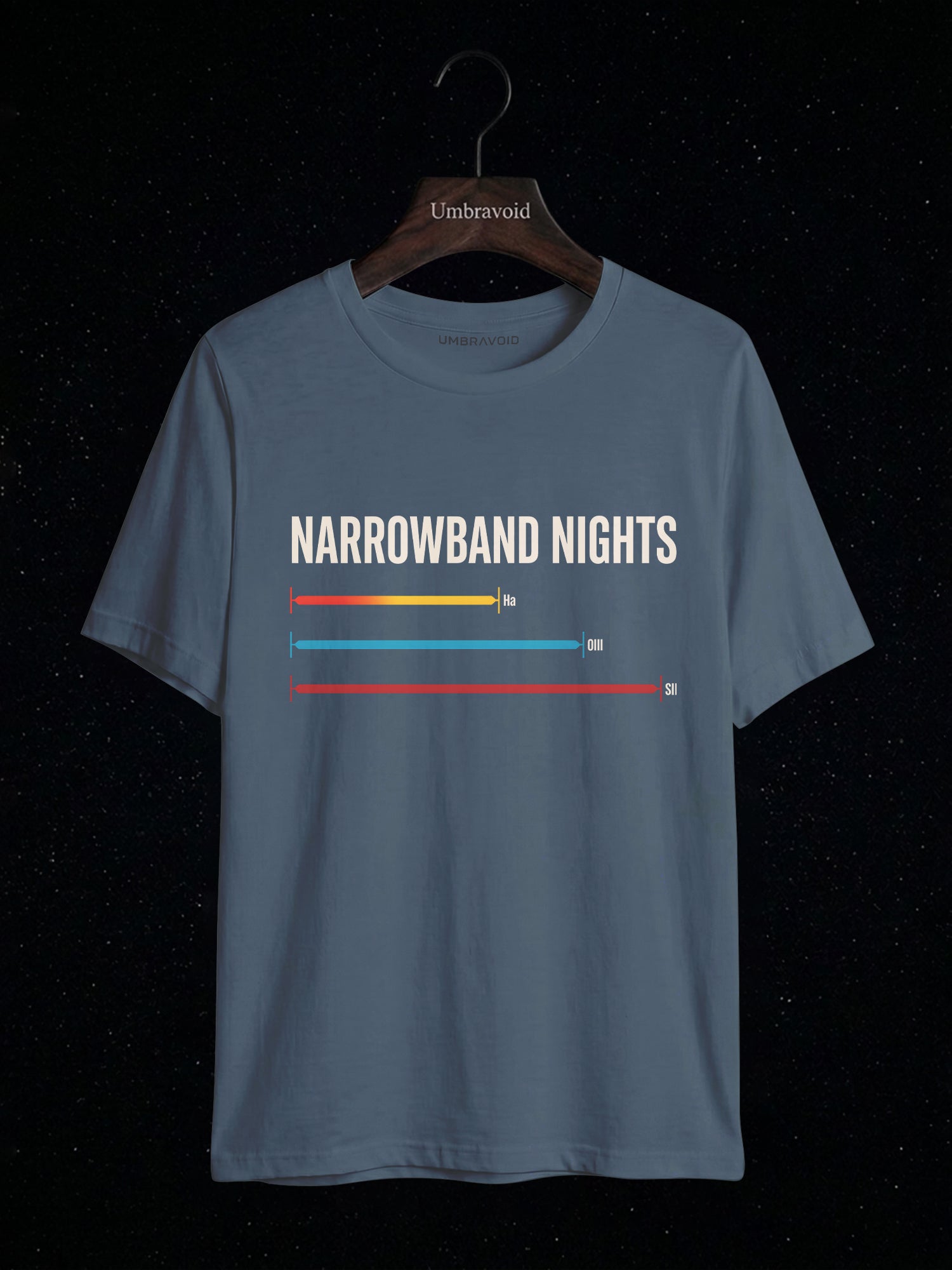 Narrowband Nights astronomy t-shirt | Umbra Void