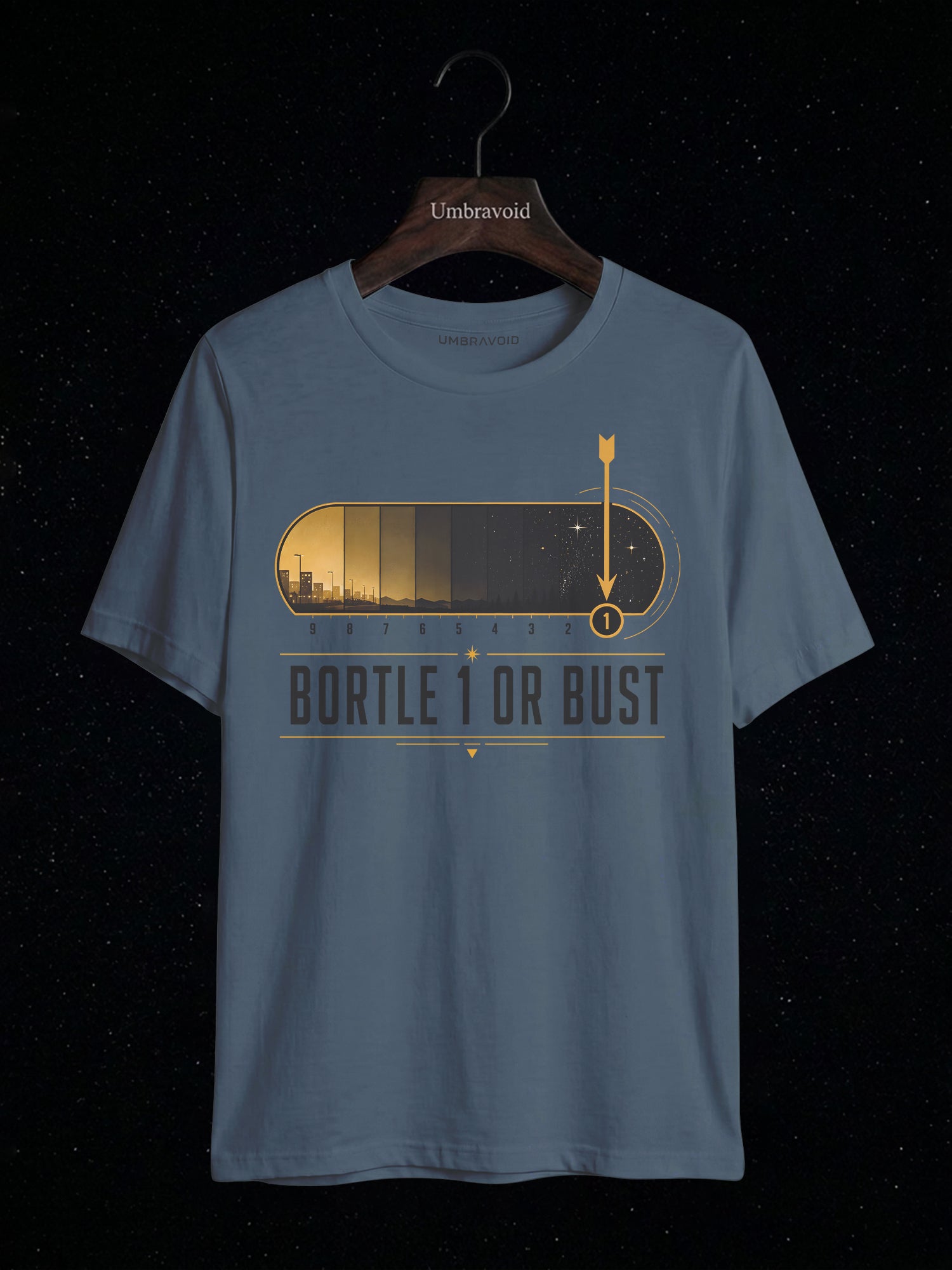 Bortle 1 Or Bust Scale astronomy t-shirt | Umbra Void