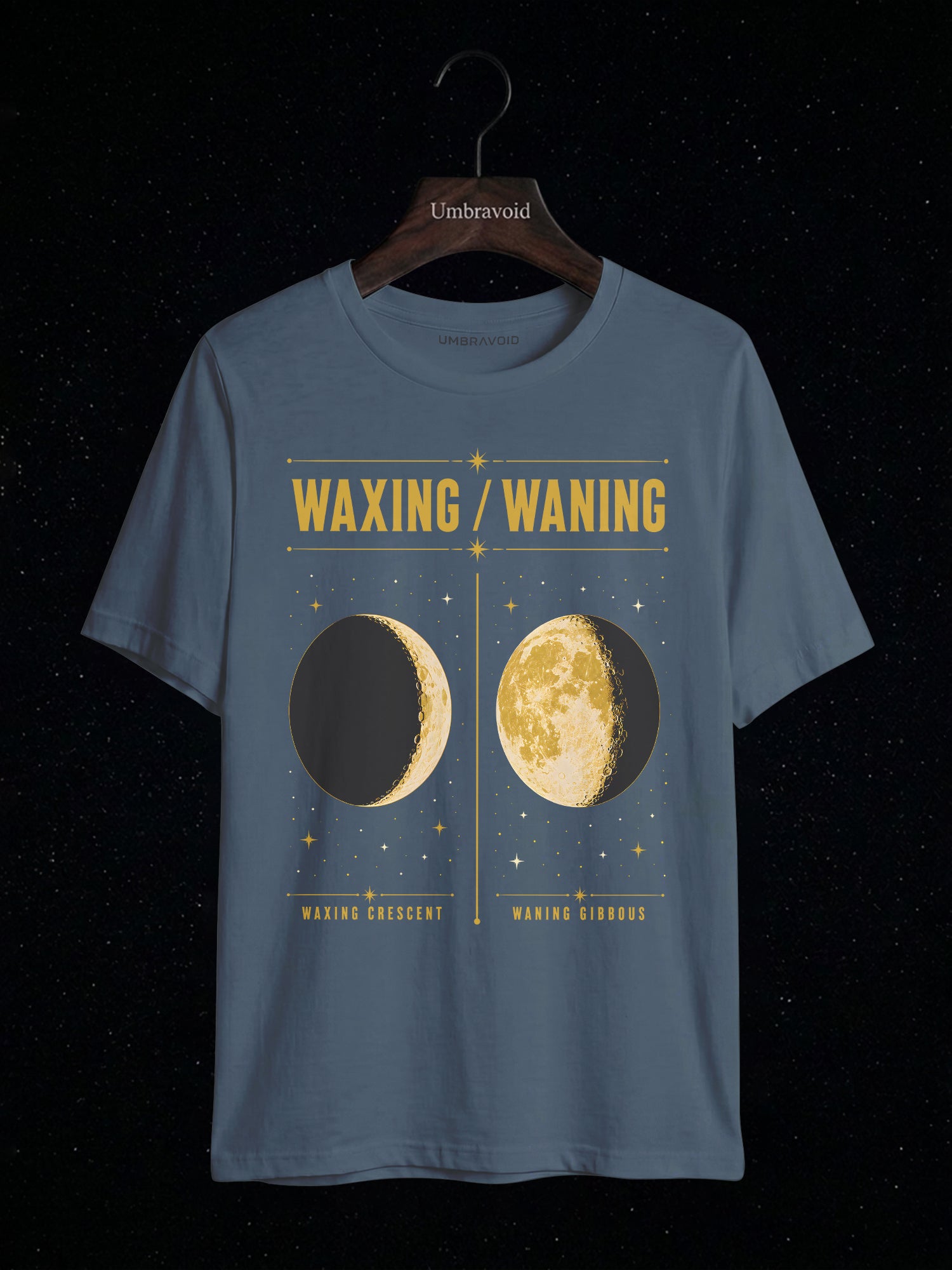 Waxing / Waning astronomy t-shirt | Umbra Void