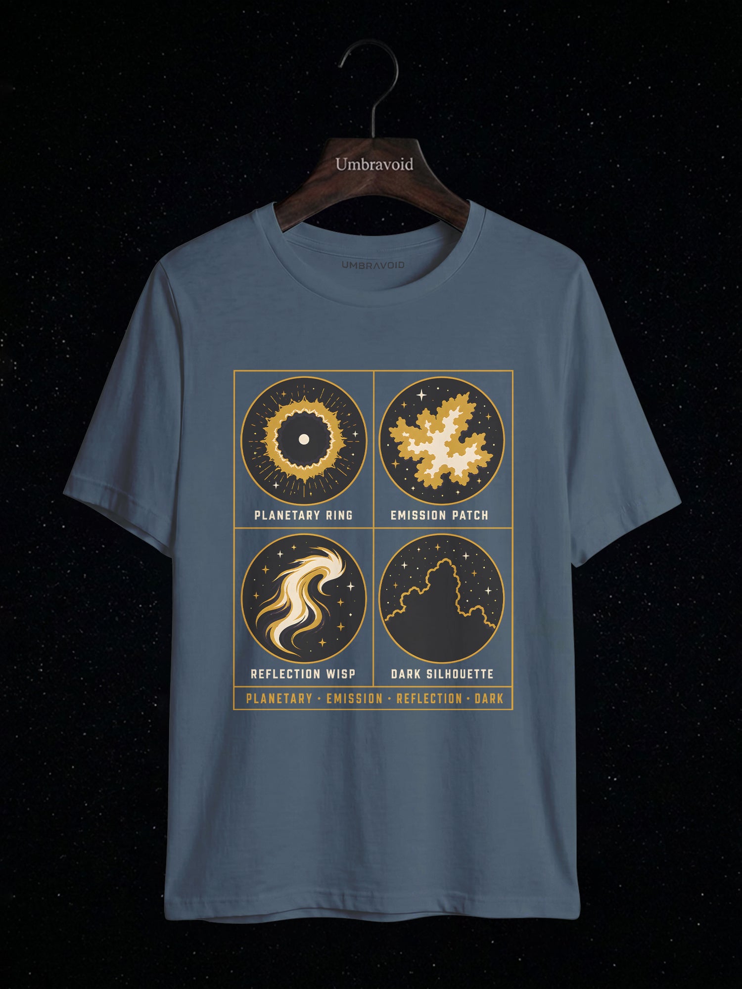 Nebula Types Field Guide astronomy t-shirt | Umbra Void