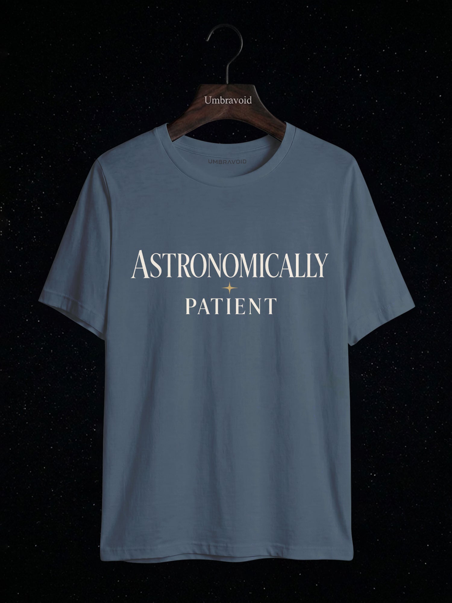 Astronomically Patient astronomy t-shirt | Umbra Void