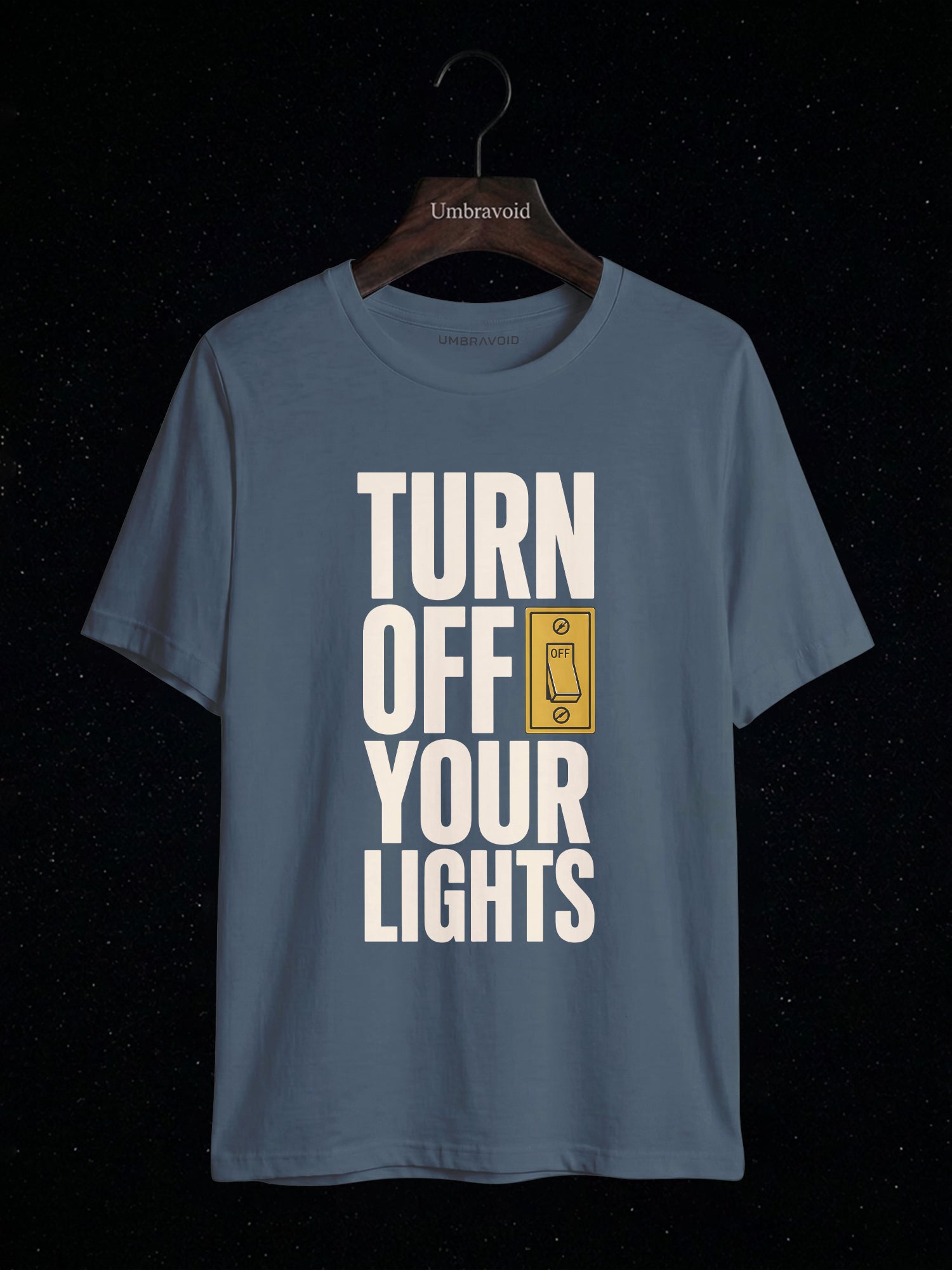Turn Off Your Lights astronomy t-shirt | Umbra Void