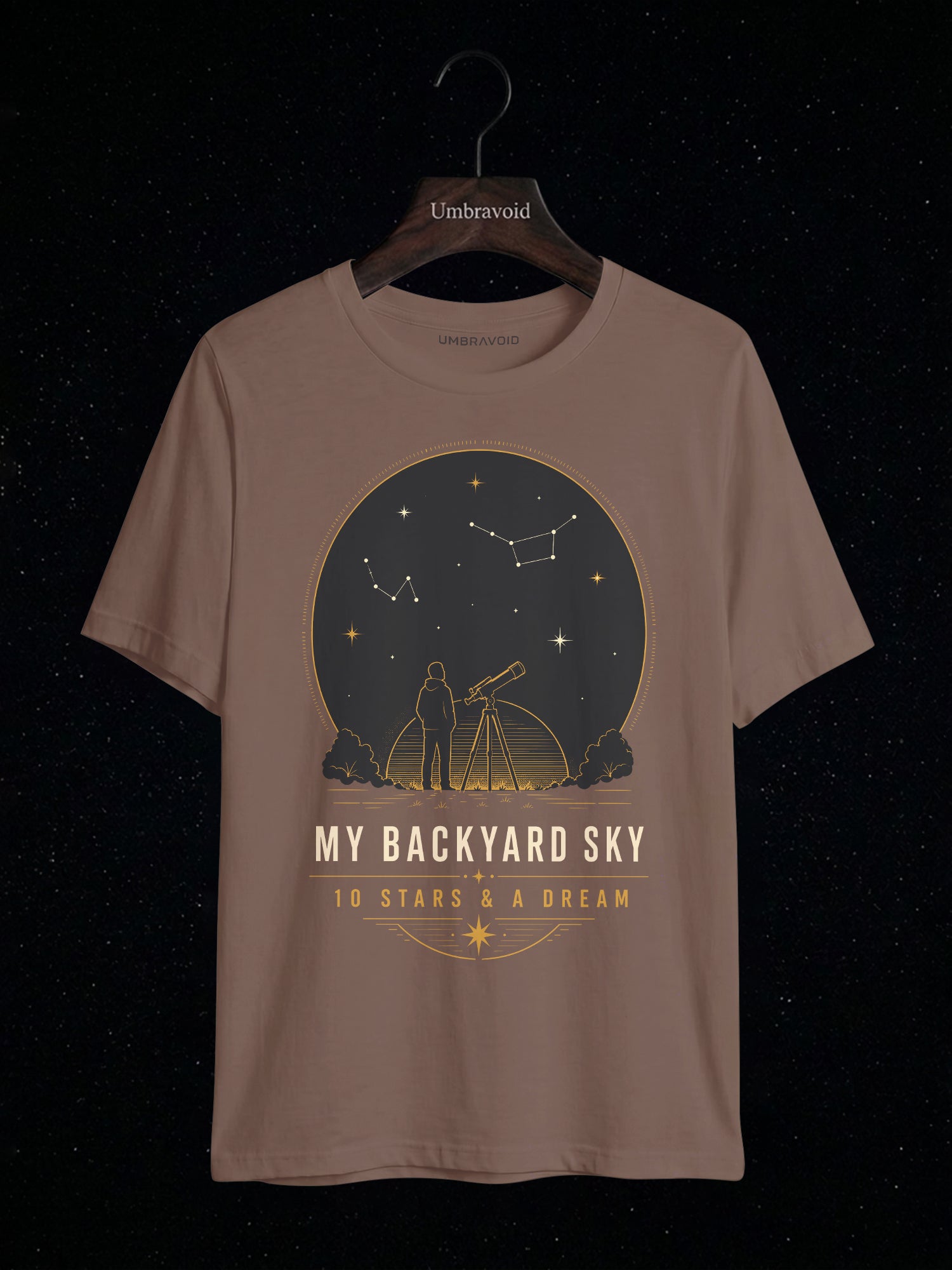 My Backyard Sky: 10 Stars & A Dream astronomy t-shirt | Umbra Void