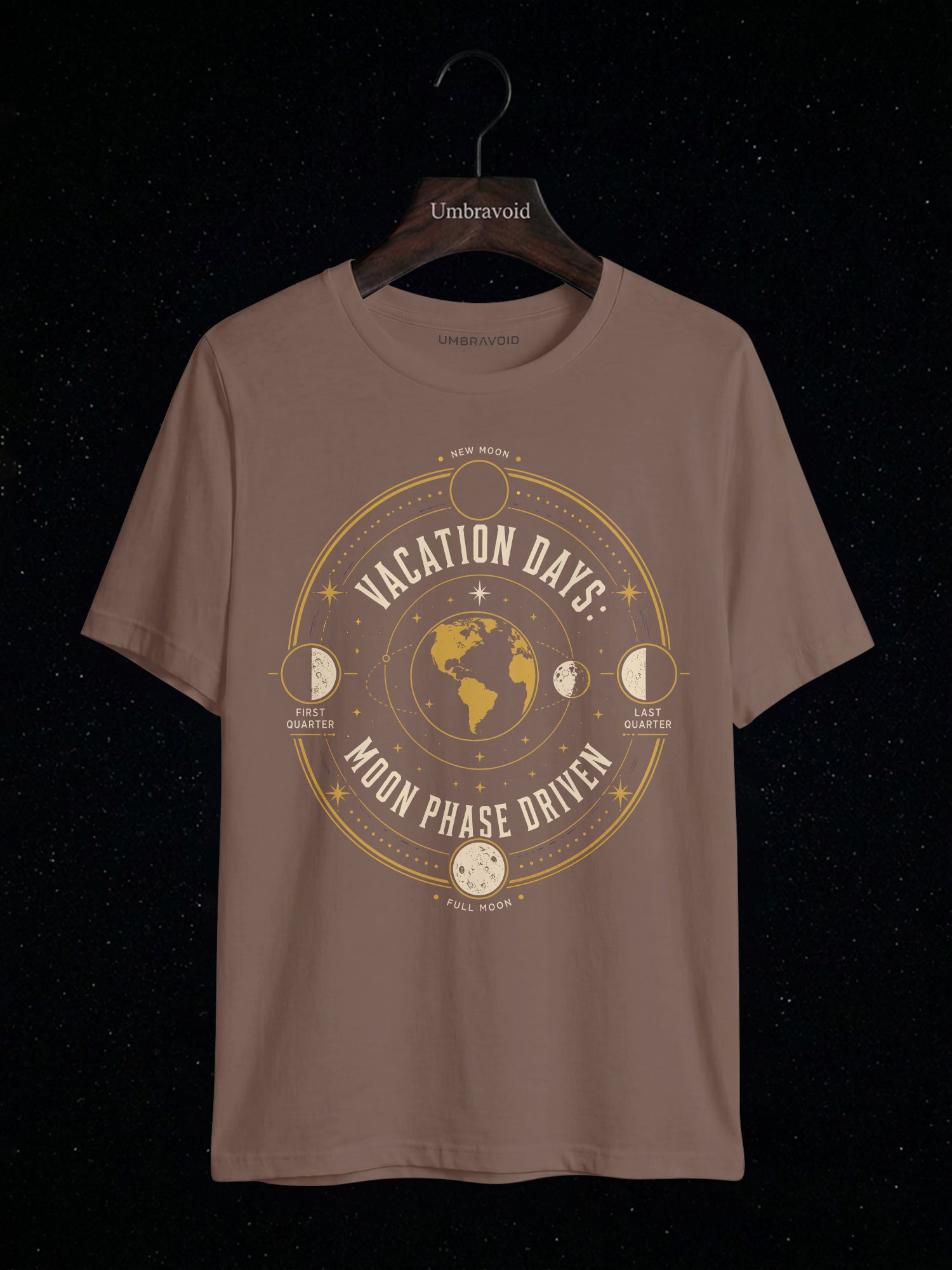 Vacation Days: Moon Phase Driven astronomy t-shirt | Umbra Void