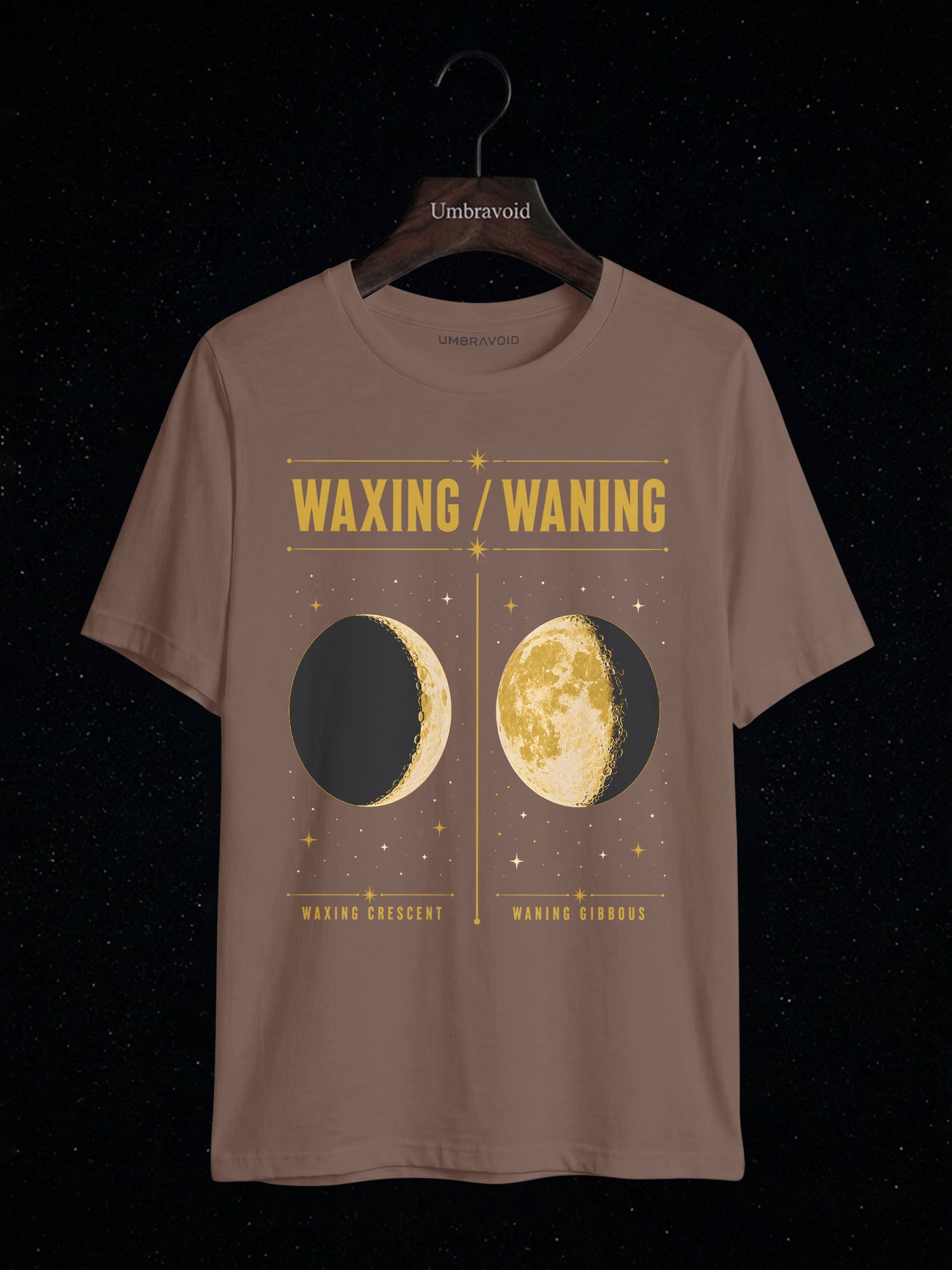 Waxing / Waning astronomy t-shirt | Umbra Void