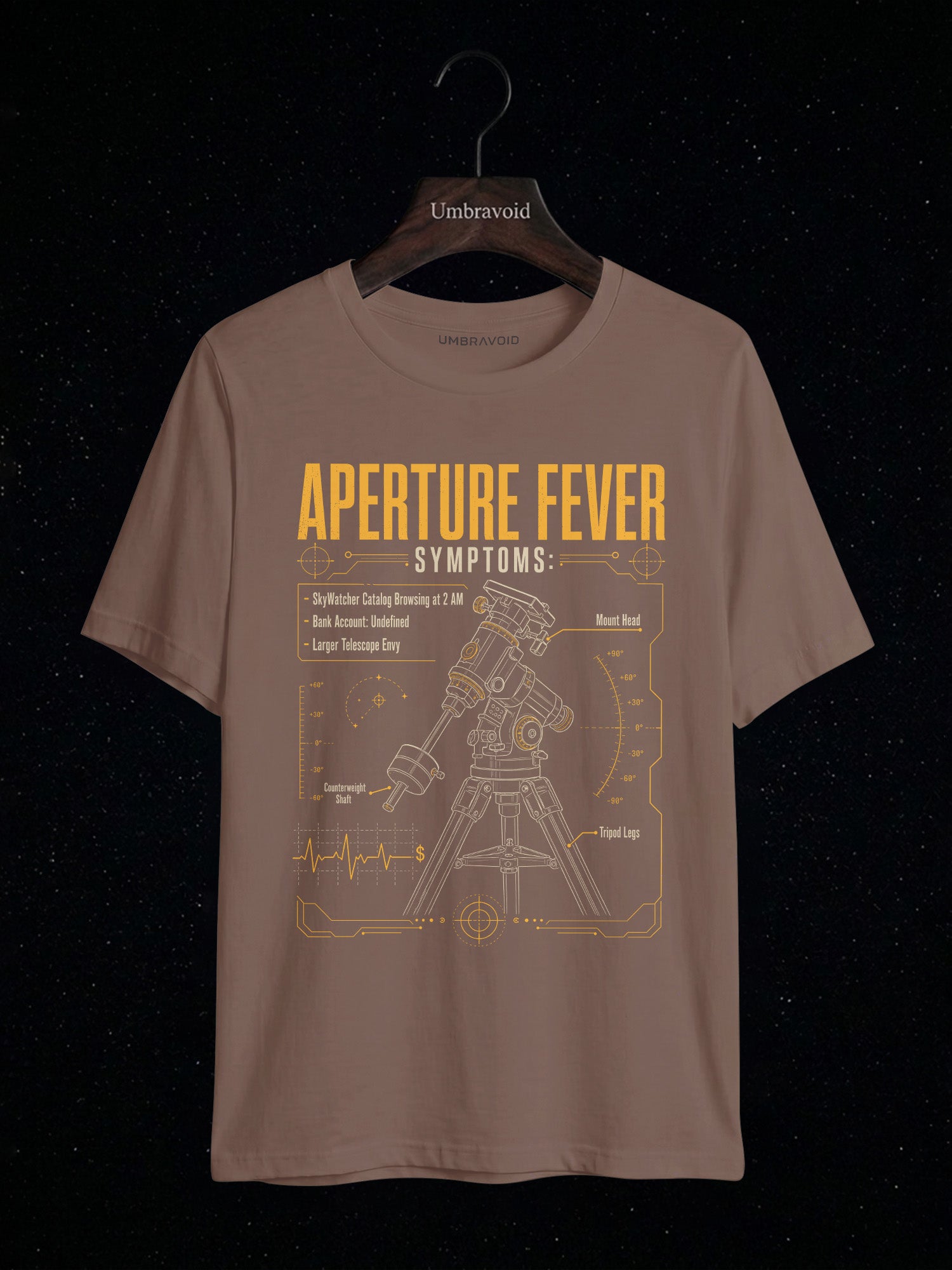 Aperture Fever Symptoms astronomy t-shirt | Umbra Void