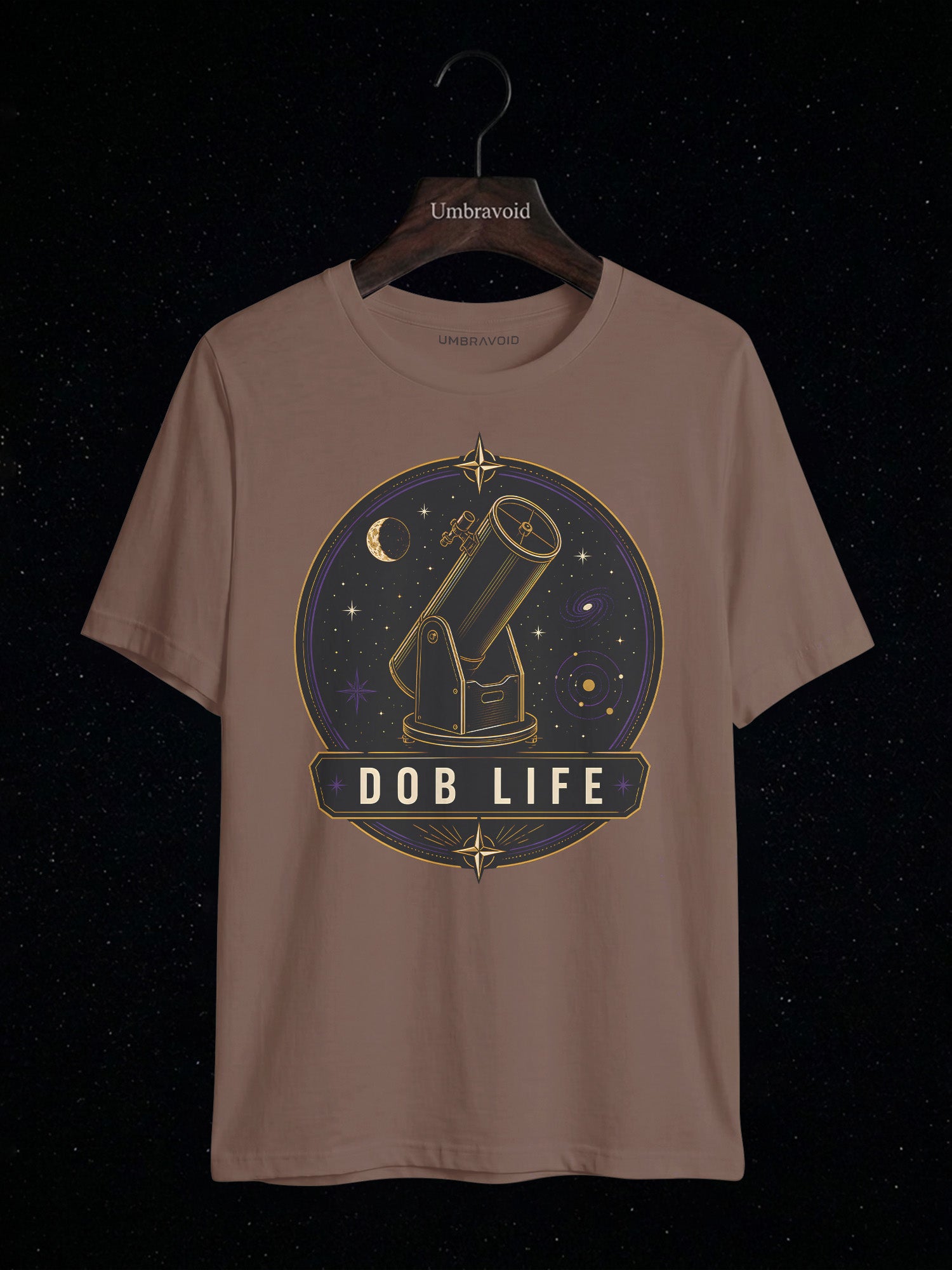 Dob Life Galaxy Edition astronomy t-shirt | Umbra Void