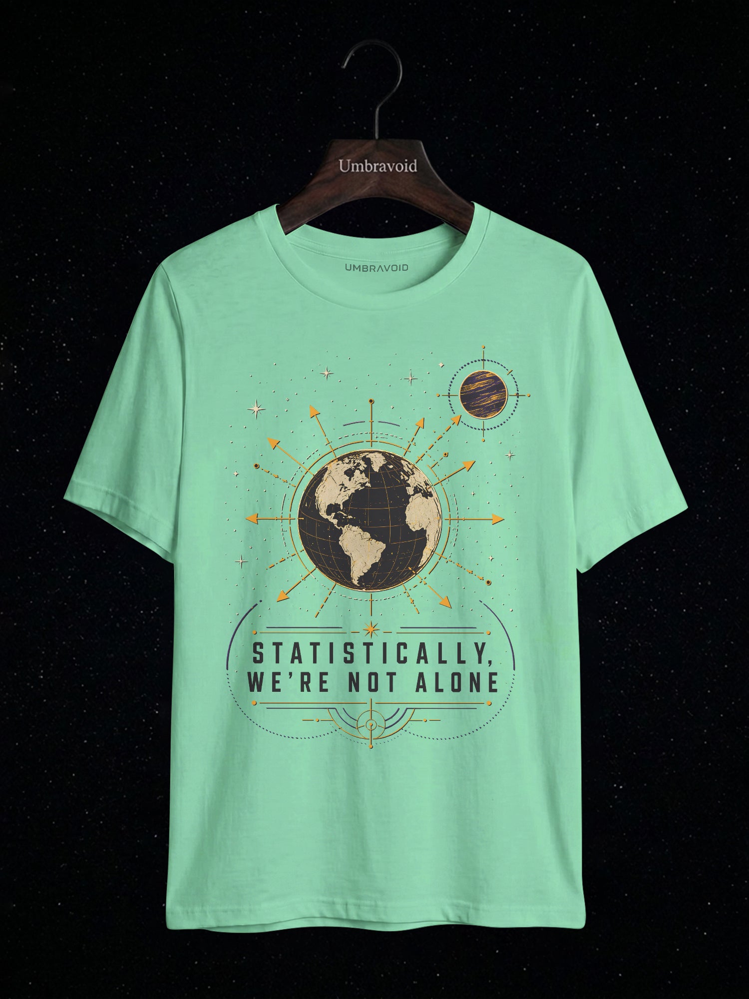 Statistically, We're Not Alone astronomy t-shirt | Umbra Void