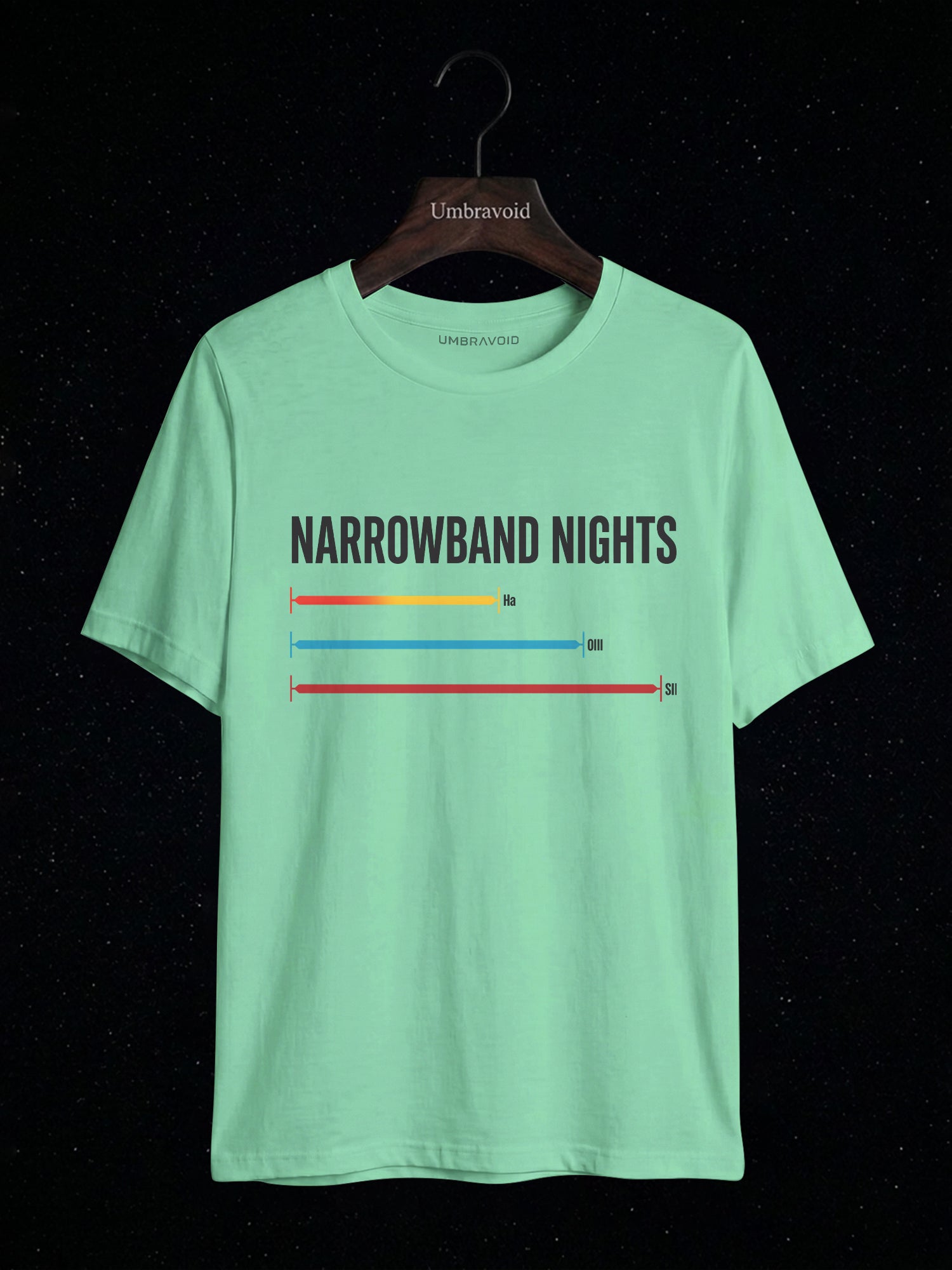 Narrowband Nights astronomy t-shirt | Umbra Void