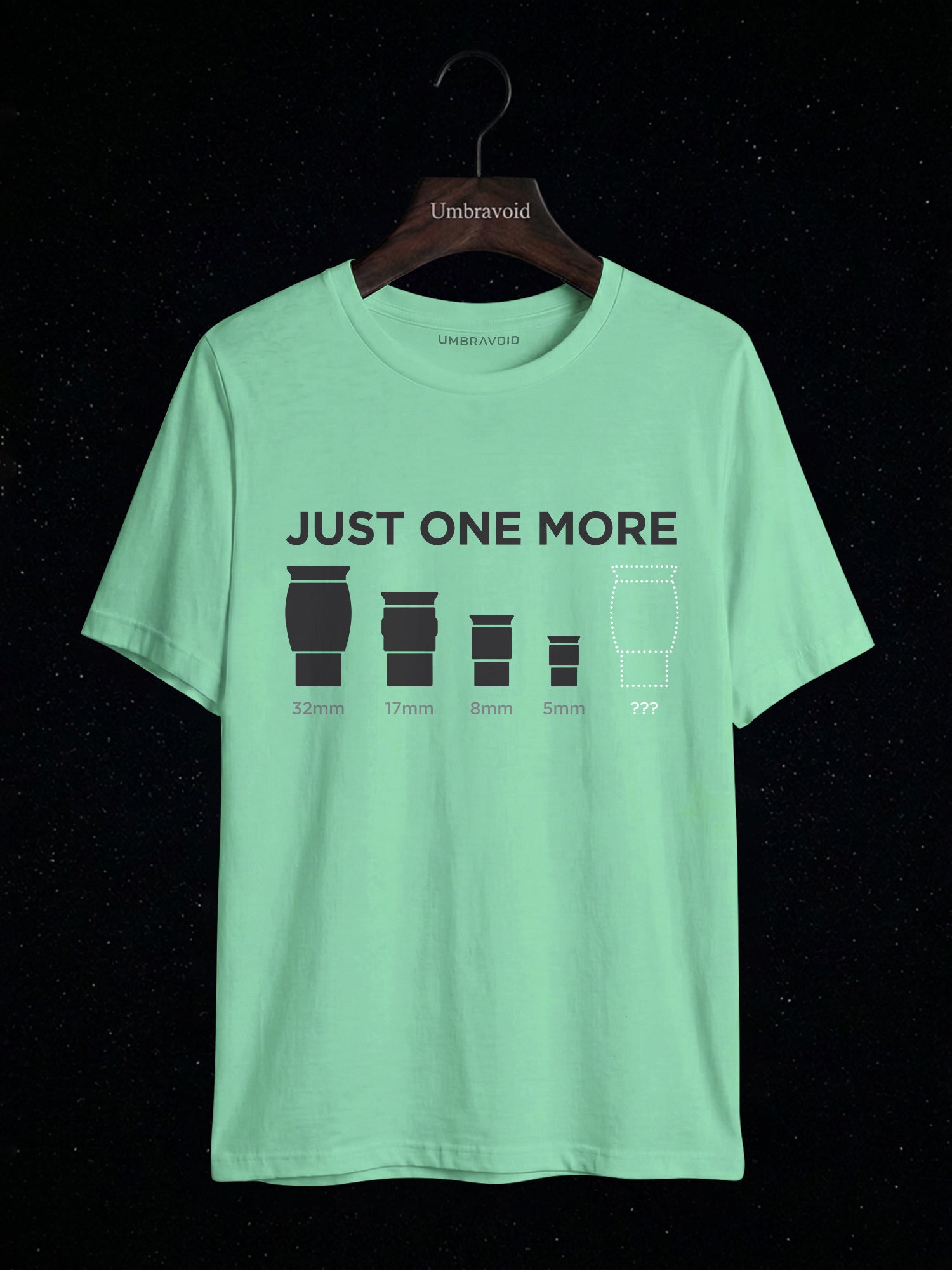 Just One More Eyepiece astronomy t-shirt | Umbra Void