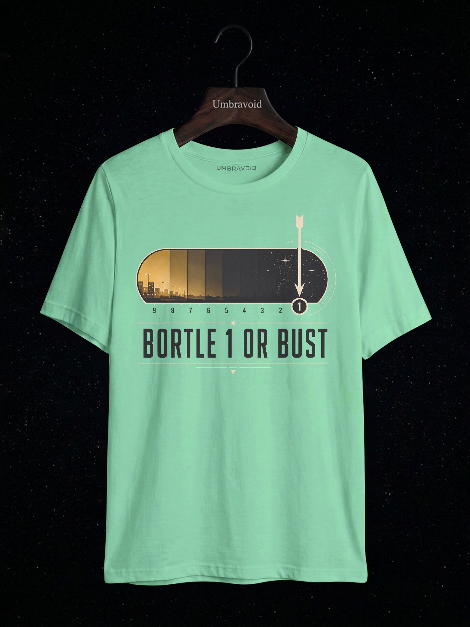Bortle 1 Or Bust Scale astronomy t-shirt | Umbra Void