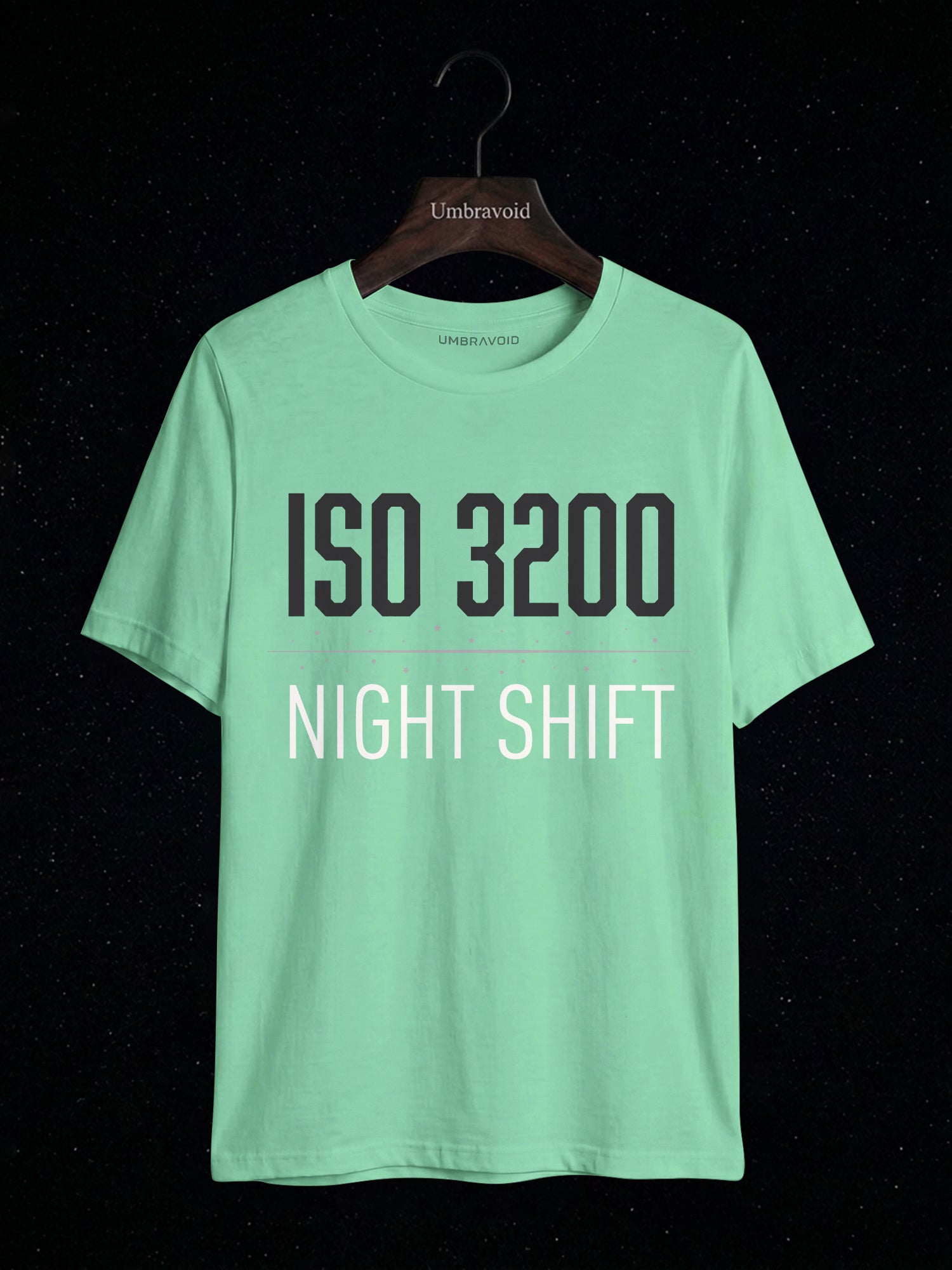 ISO 3200 Night Shift astronomy t-shirt | Umbra Void