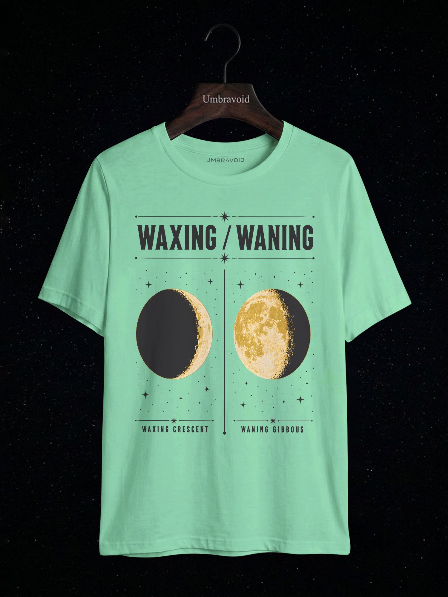 Waxing / Waning astronomy t-shirt | Umbra Void