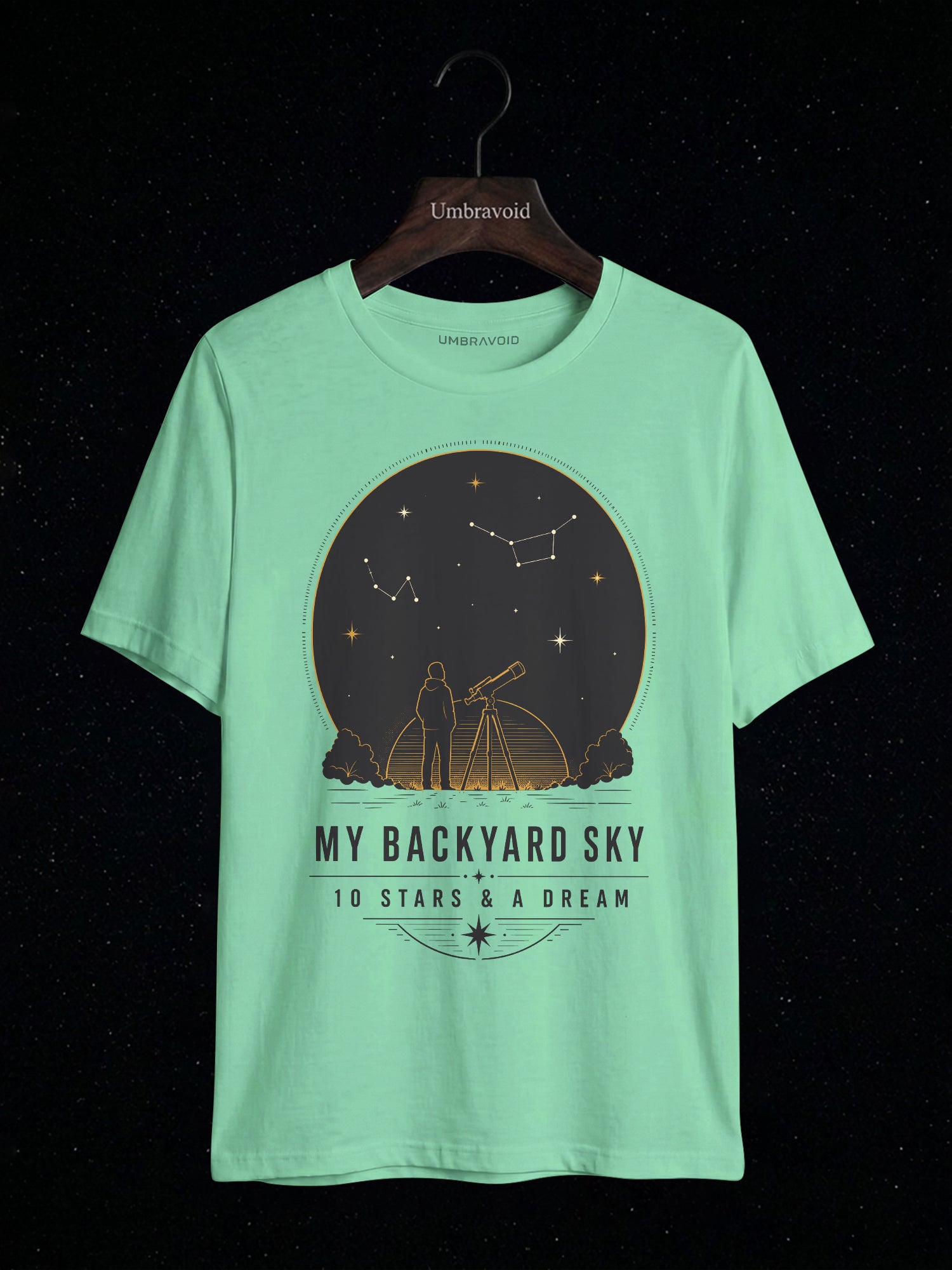 My Backyard Sky: 10 Stars & A Dream astronomy t-shirt | Umbra Void