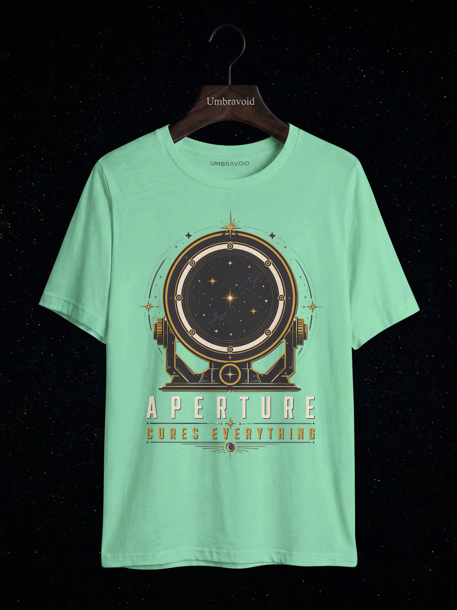 Aperture Cures Everything astronomy t-shirt | Umbra Void