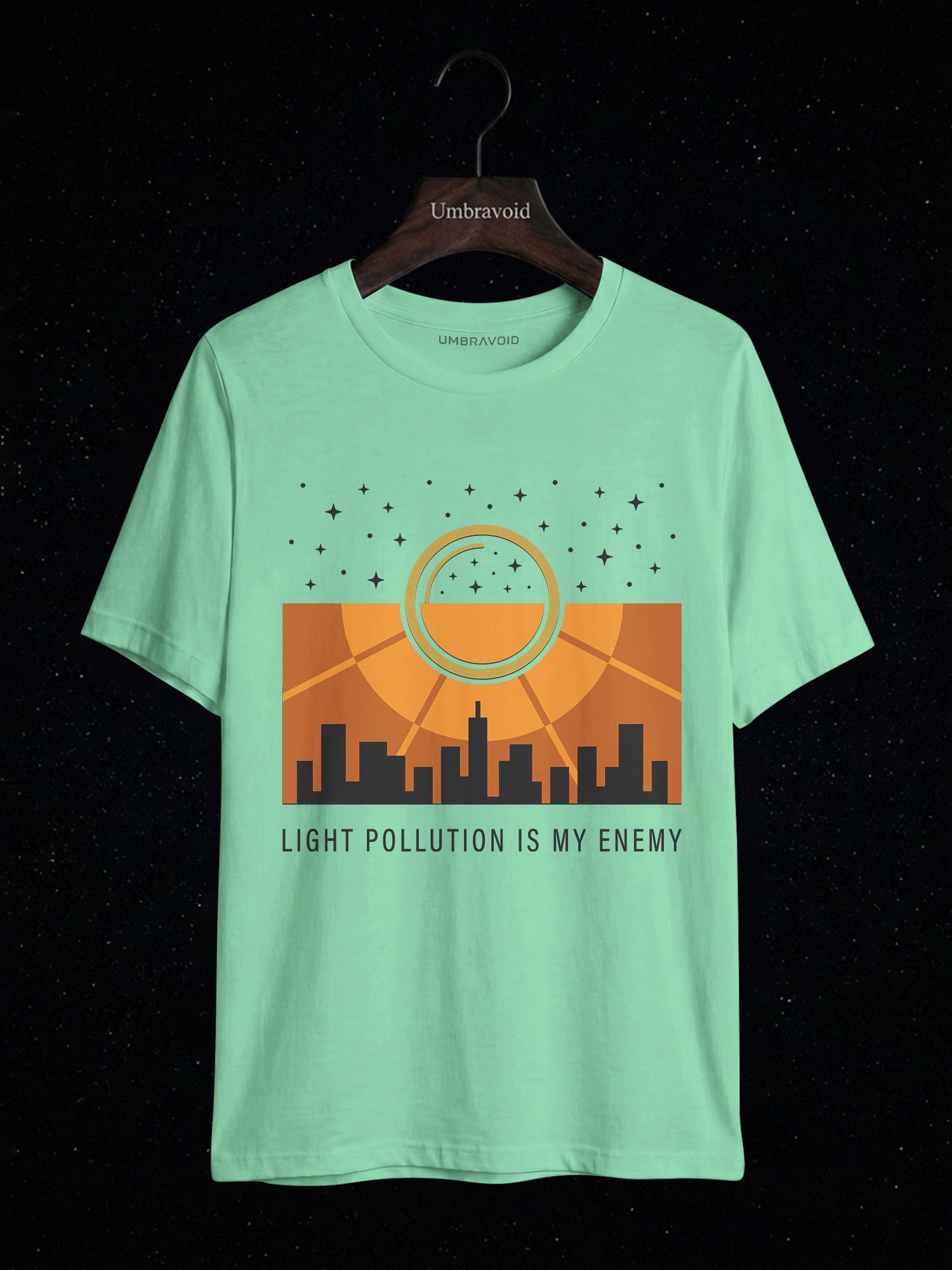 Light Pollution Is My Enemy astronomy t-shirt | Umbra Void