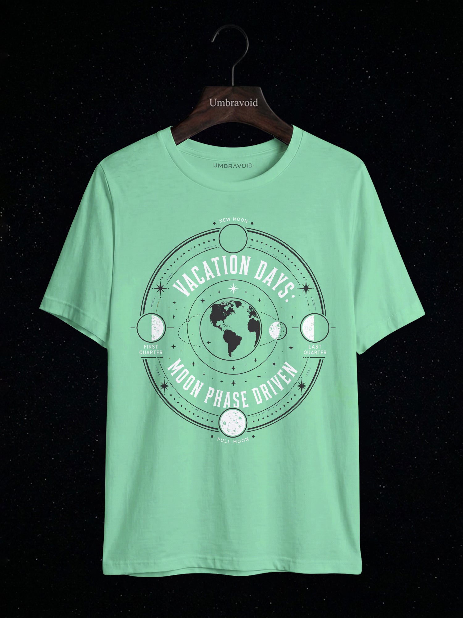 Vacation Days: Moon Phase Driven astronomy t-shirt | Umbra Void