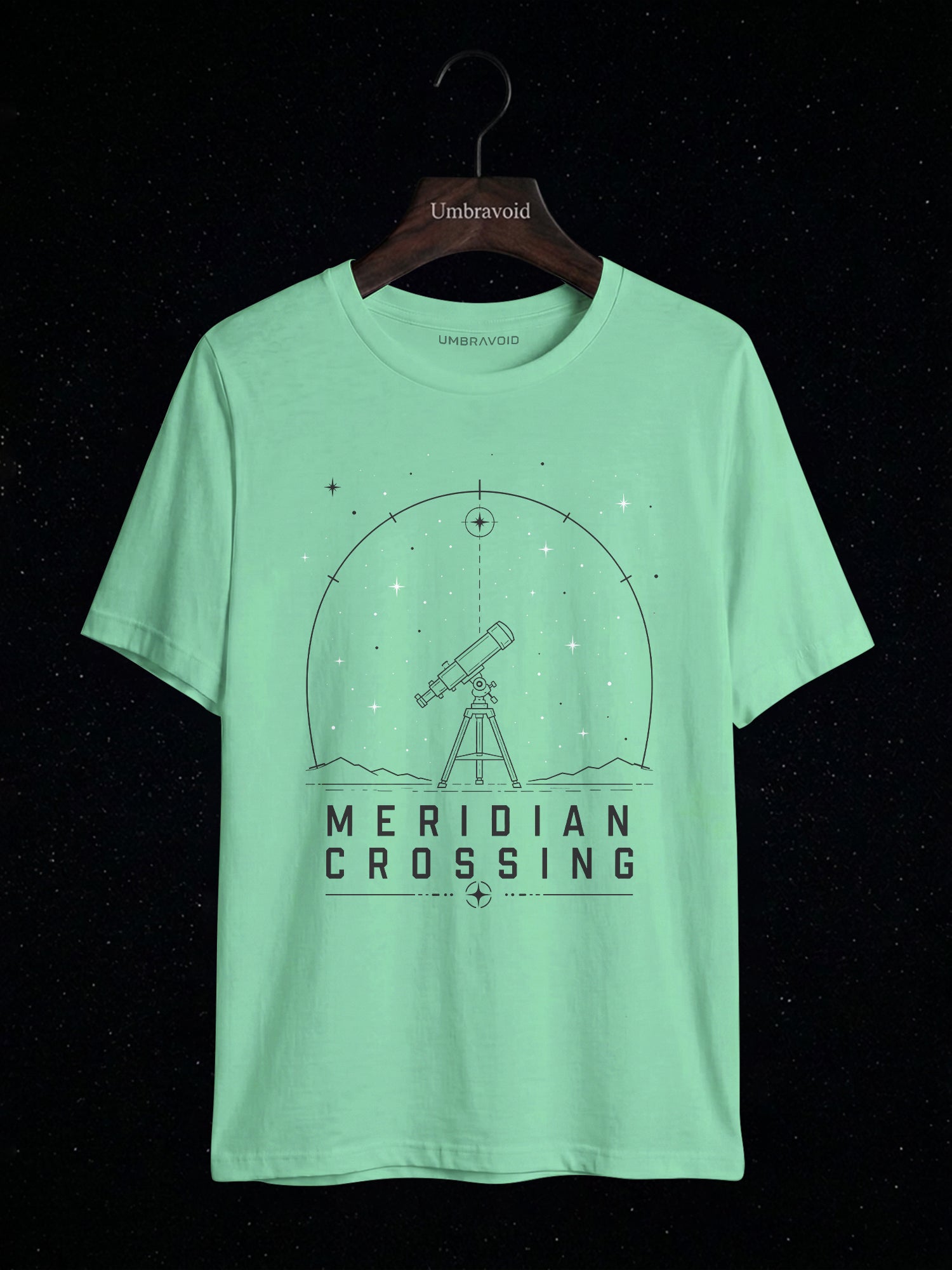 Meridian Crossing astronomy t-shirt | Umbra Void