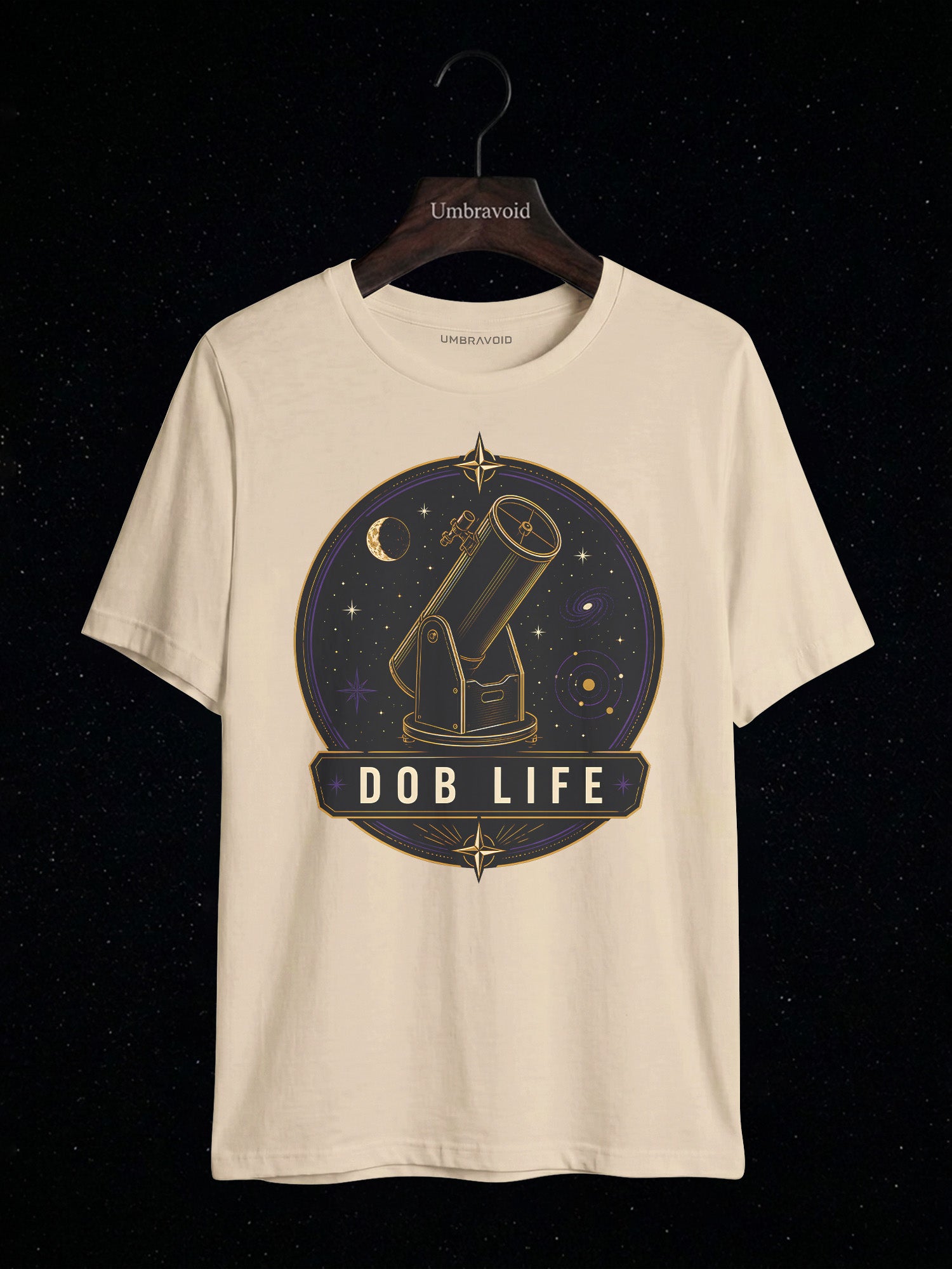 Dob Life Galaxy Edition astronomy t-shirt | Umbra Void