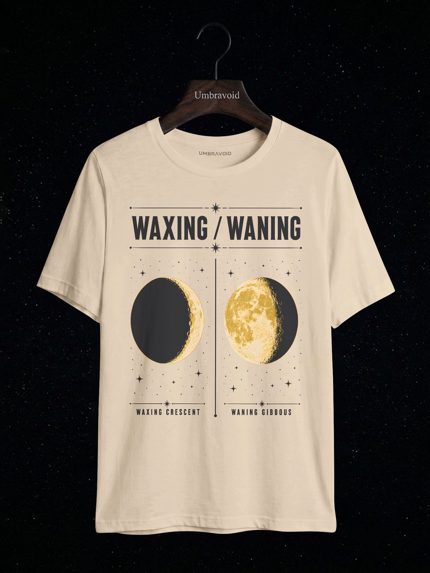 Waxing / Waning astronomy t-shirt | Umbra Void