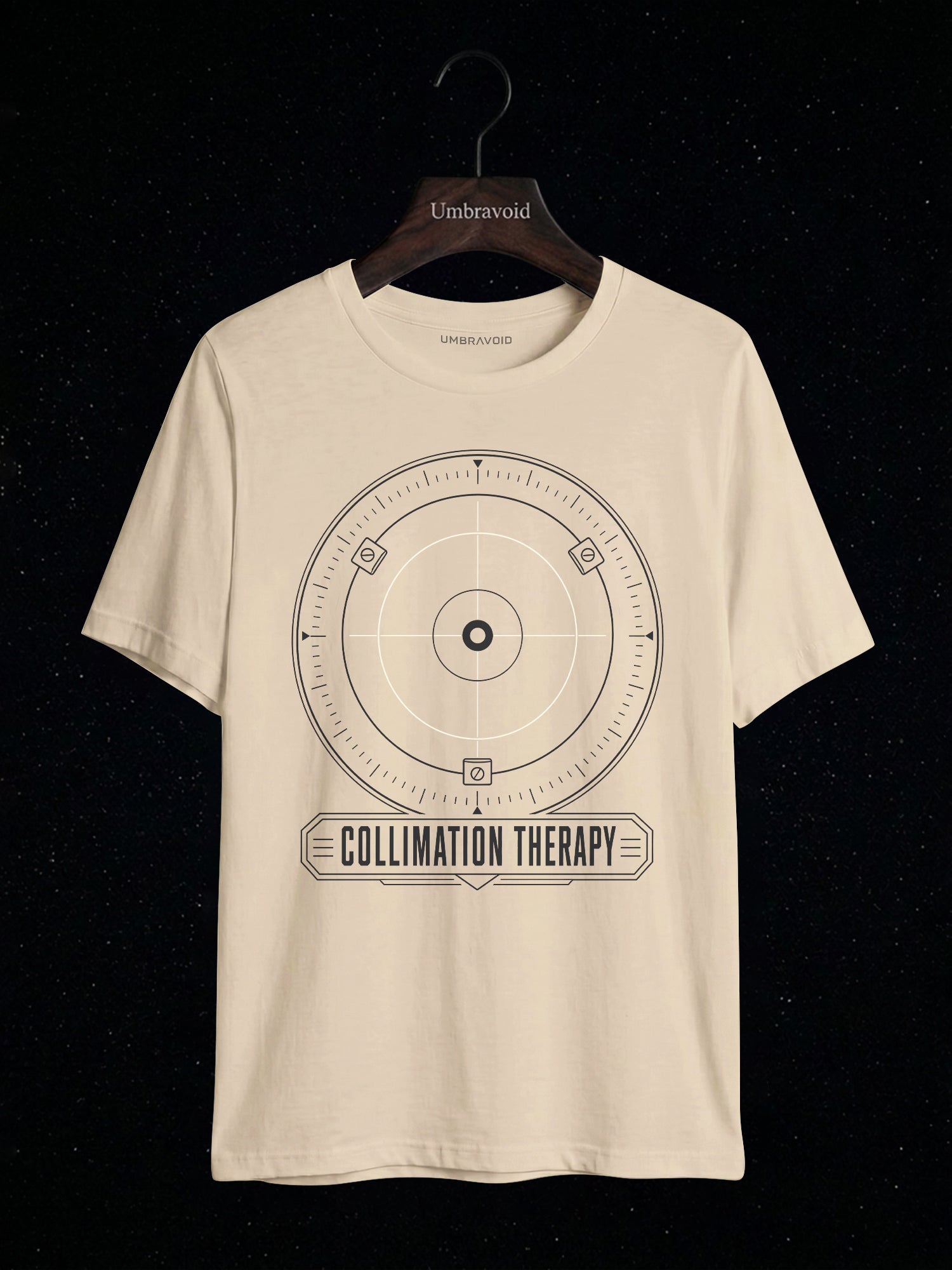 Collimation Therapy Cheshire Cap astronomy t-shirt | Umbra Void