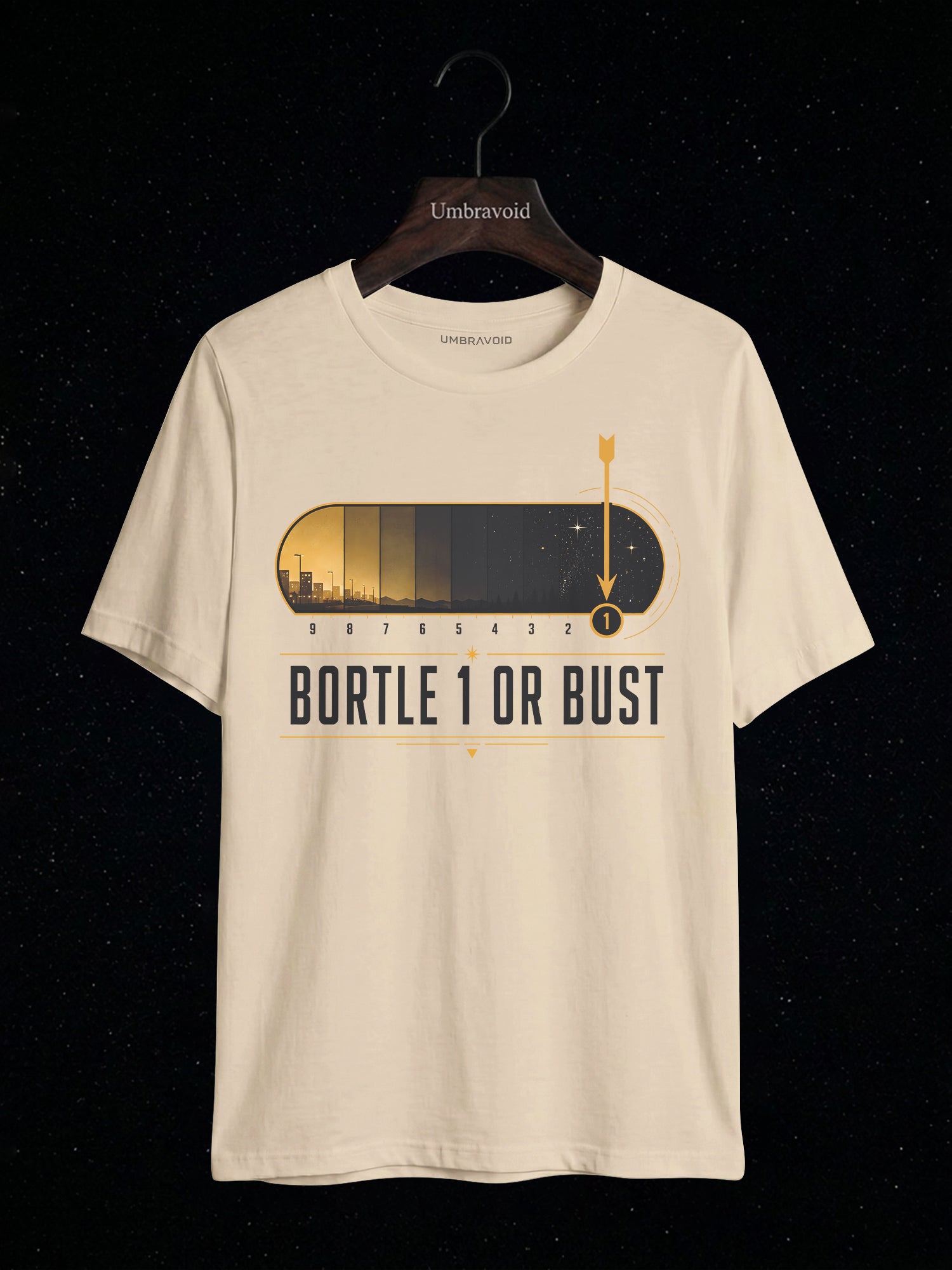 Bortle 1 Or Bust Scale astronomy t-shirt | Umbra Void