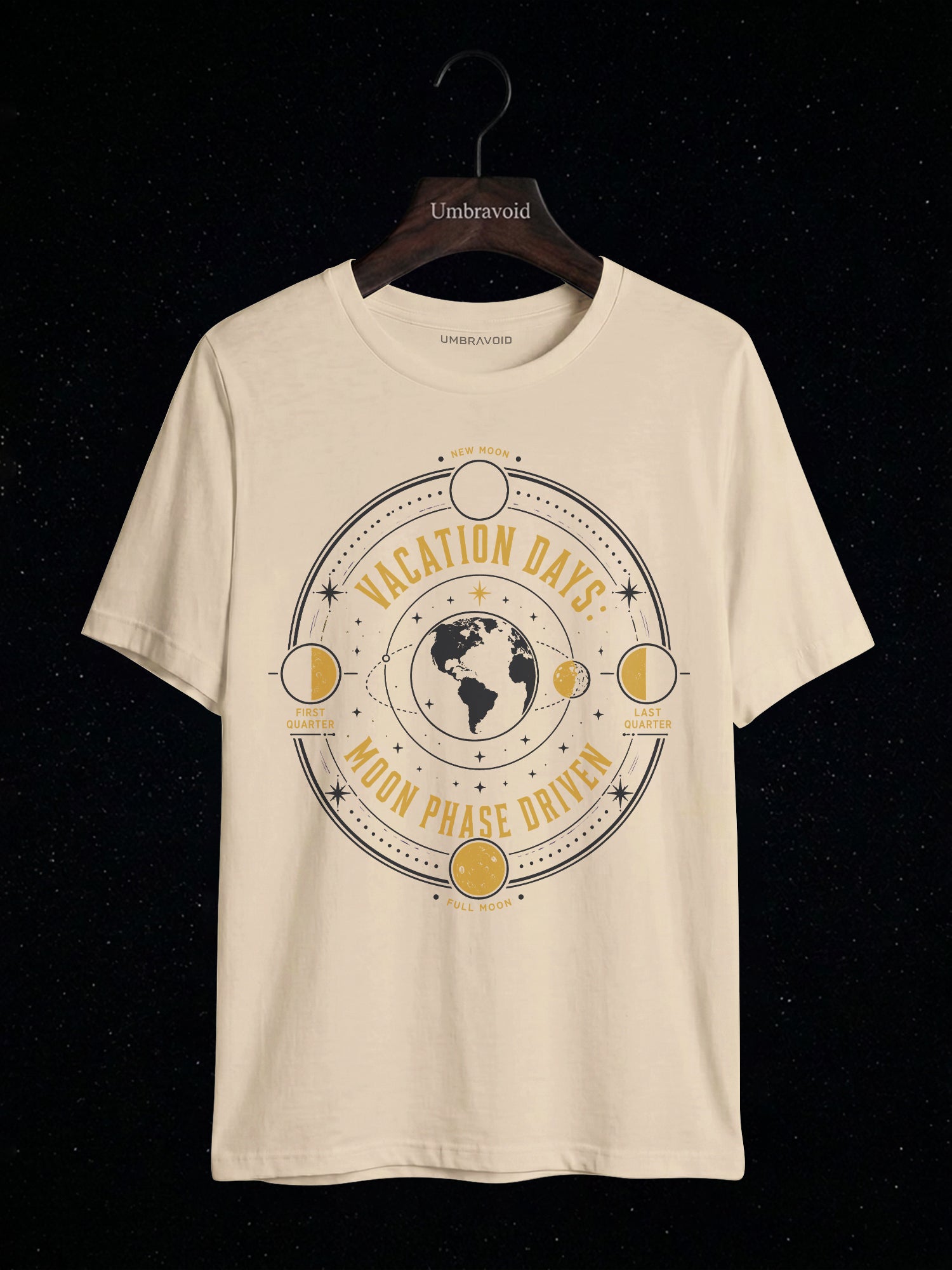 Vacation Days: Moon Phase Driven astronomy t-shirt | Umbra Void