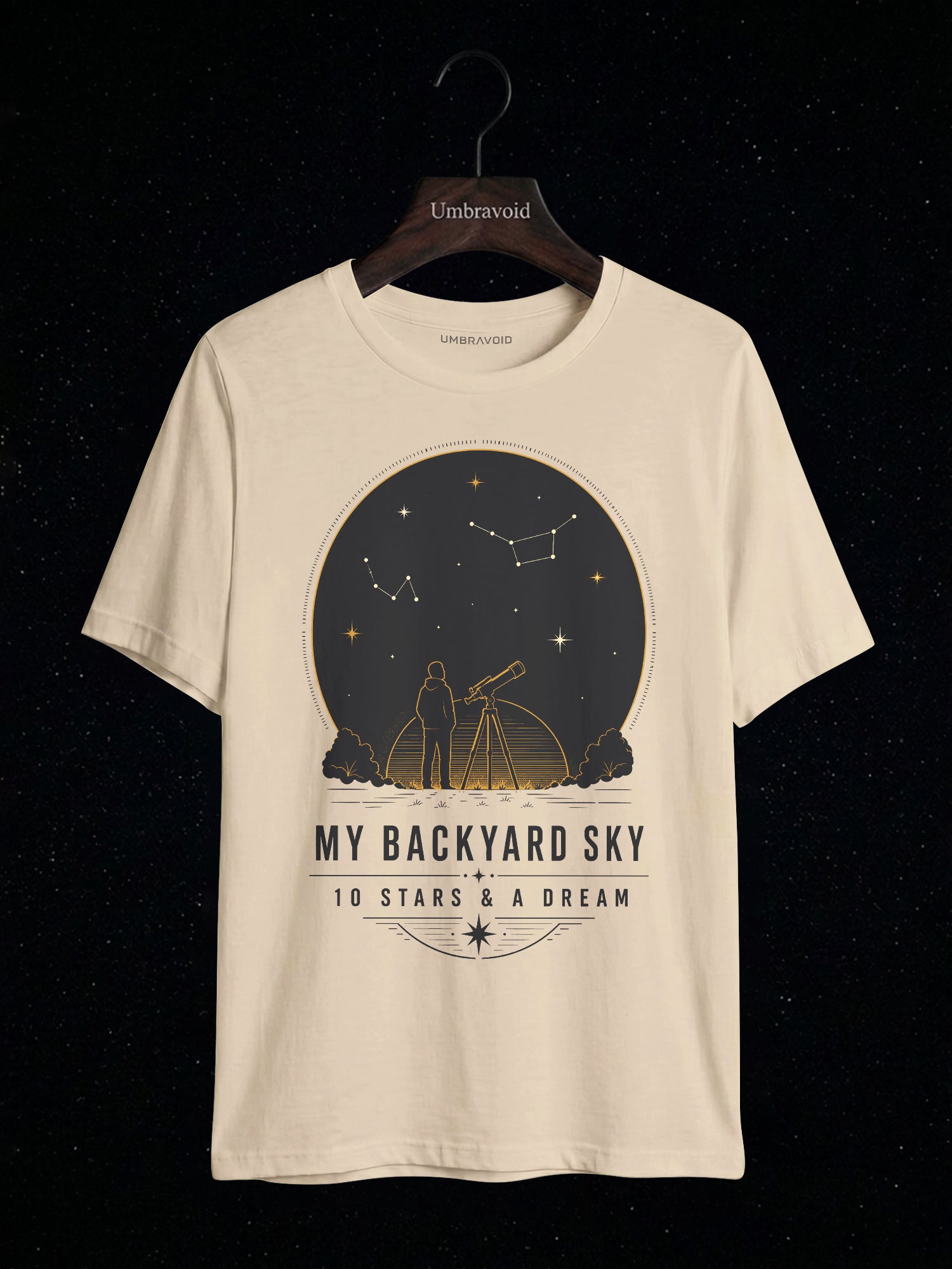 My Backyard Sky: 10 Stars & A Dream astronomy t-shirt | Umbra Void
