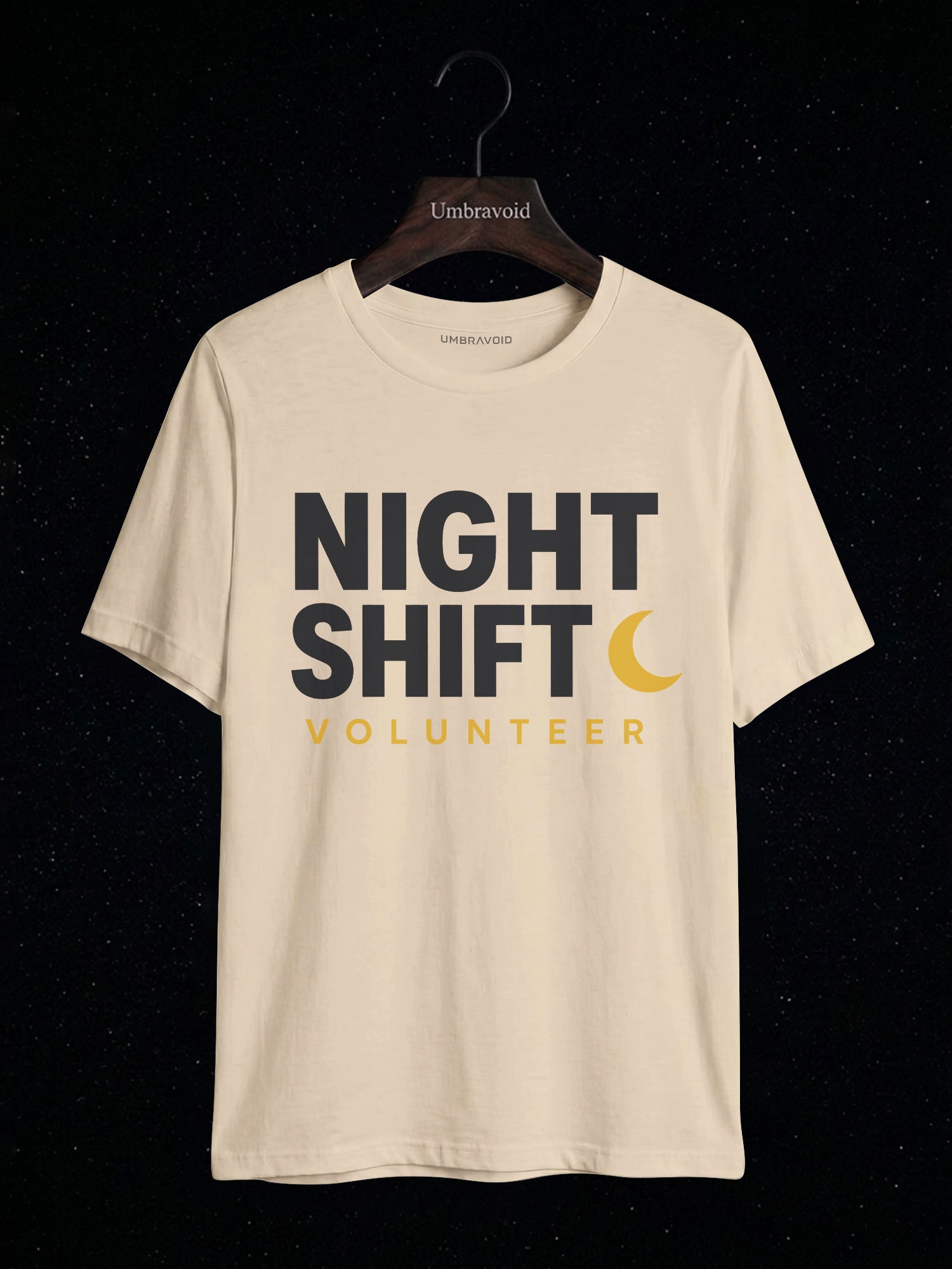 Night Shift Volunteer astronomy t-shirt | Umbra Void
